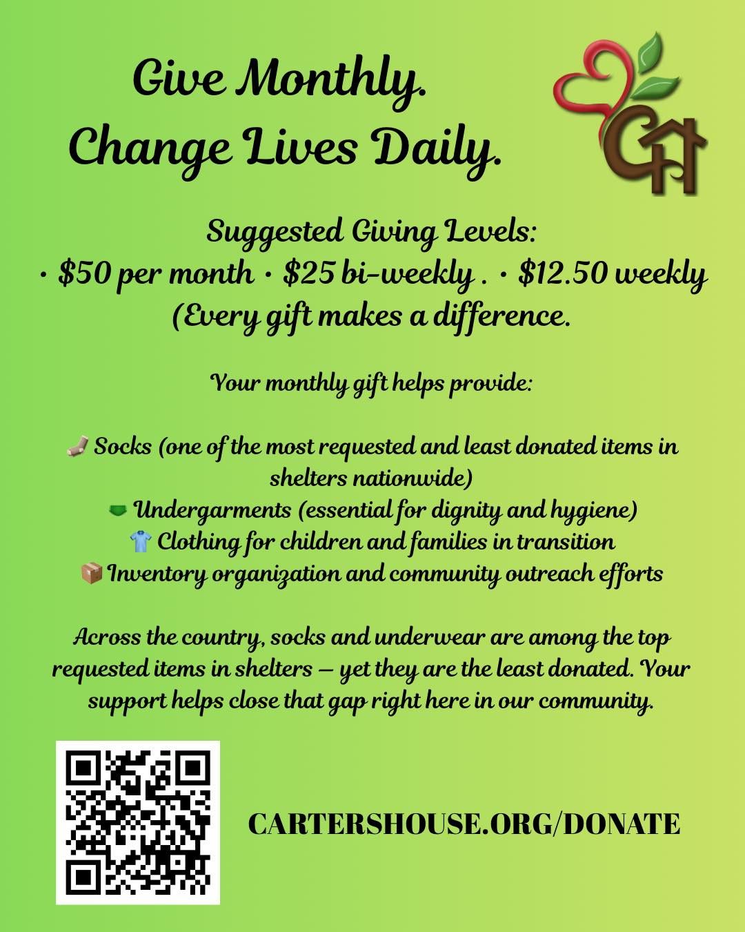 Hey family, we need your help — and here’s the thing…
Your donation, big or small, can make a real impact.
When we come together, we make sure no one goes without.
For our community. By our community.
#ThisIsCommunity #CHCares #ClothingBank
