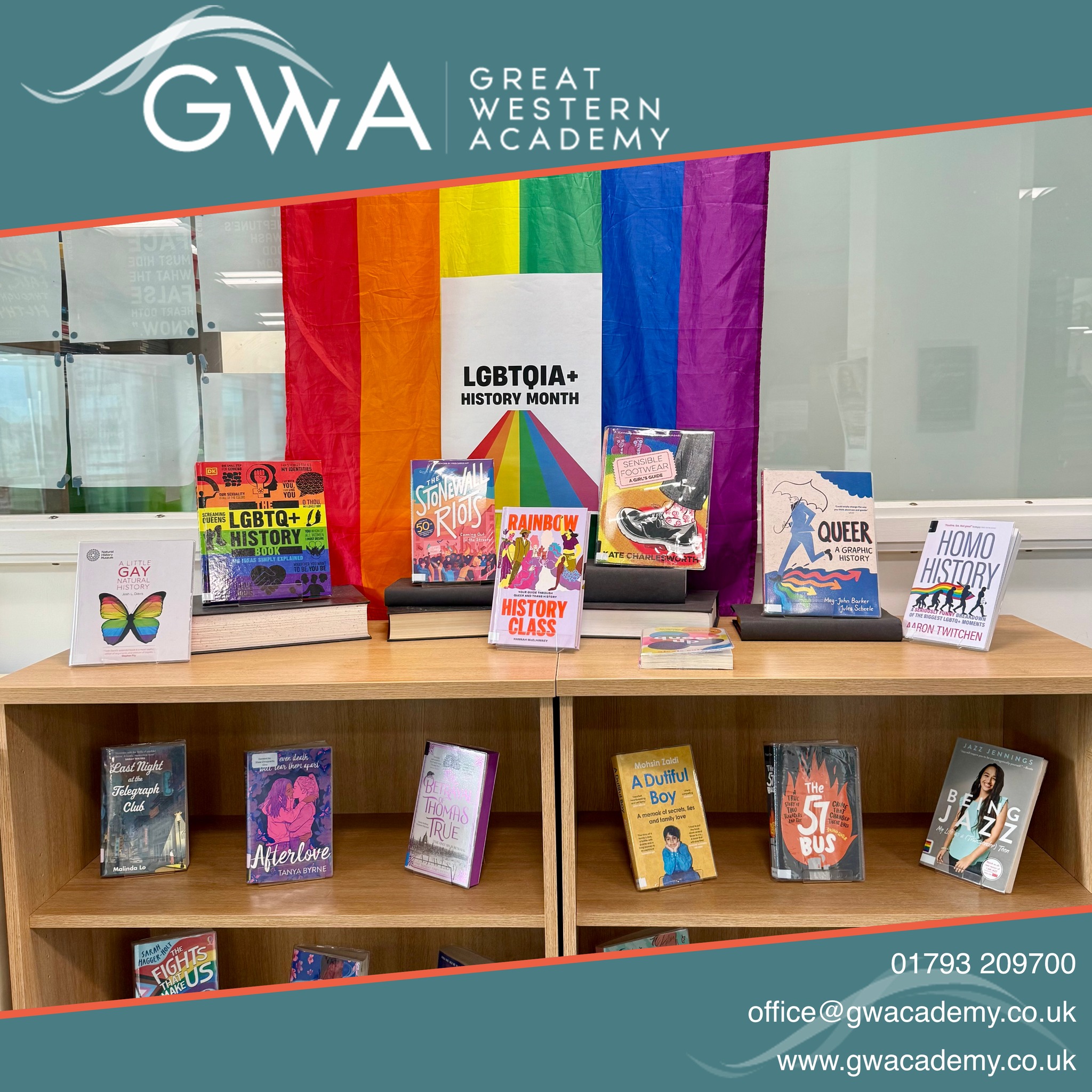 At Great Western Academy, we are proud to celebrate the diverse histories that shape our world. 🏳️🌈
To mark LGBTQ+ History Month, our corridors have been transformed with vibrant displays showcasing the significant achievements and contributions of the LGBTQ+ community throughout history.
We take pride in our students' engagement with these themes as they continue to embody our "Work Hard, Be Kind" ethos.