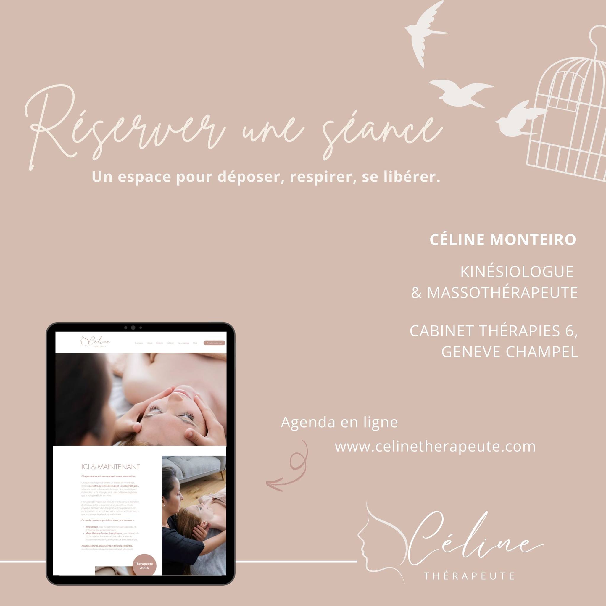 Prendre rendez‑vous, ce n’est pas seulement « faire une séance ».
🎁C’est s’offrir un espace où l’on peut enfin déposer ce qui pèse, relâcher ce qui serre, respirer un peu plus librement.
🌿En kinésiologie et en massothérapie, le corps retrouve un chemin vers lui‑même.
On défait les tensions, on apaise le mental, on remet du mouvement là où tout semblait figé.
Un pas après l’autre, avec douceur.
💛Si tu sens que quelque chose appelle à être libéré, accueilli ou simplement entendu… je t’ouvre un espace pour ça.
_________________
🩷 Céline Monteiro
Kinésiologue · Massothérapeute
📍Cabinet Thérapeutes Carouge
📆Réservation Onedoc
ℹ www.celinetherapeute.com
📲 +41 78 305 02 98
(liens en bio)