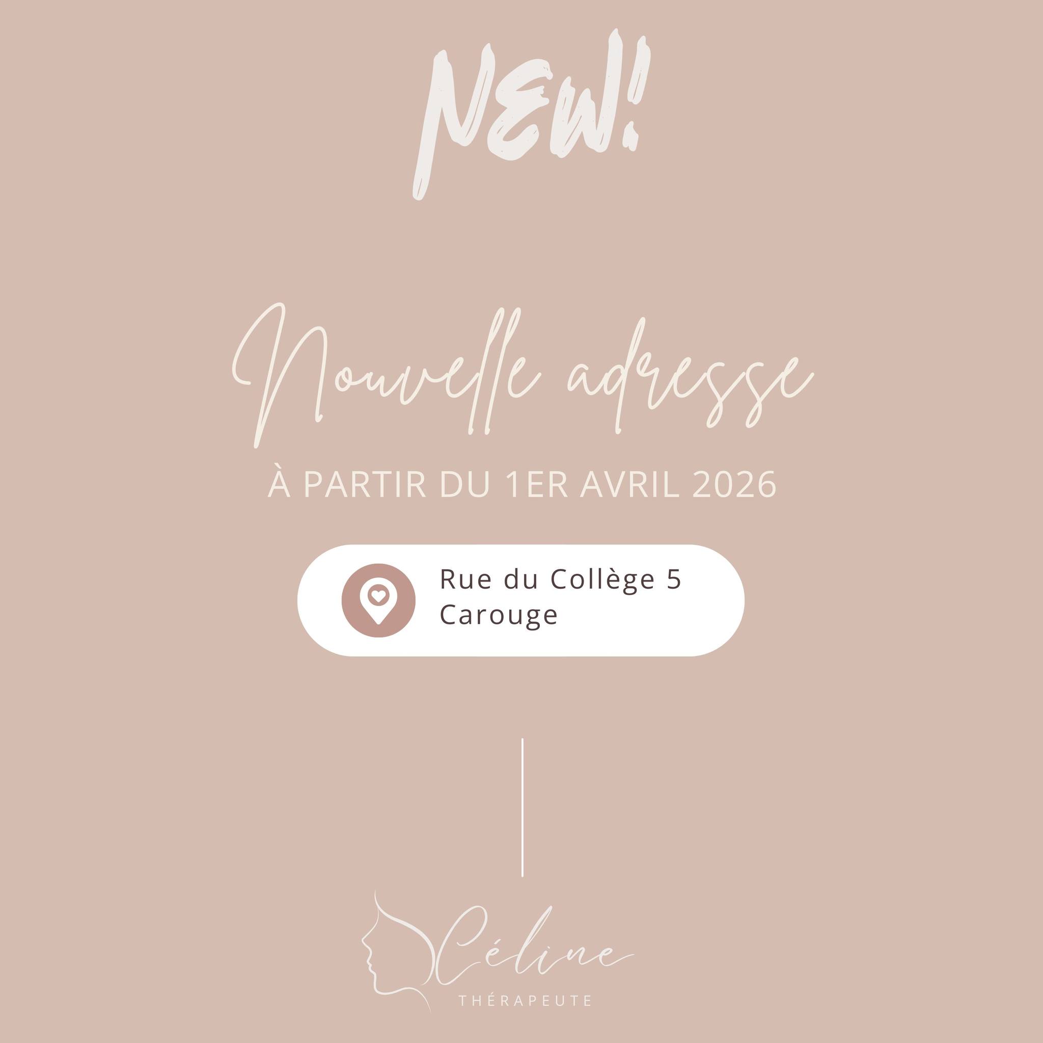 🆕Une nouvelle page s'ouvre... à partir du 1er avril 2026, je vous accueille dans mon nouveau cabinet :
📍 Rue du Collège 5, à Carouge.
Ce lieu a une résonance particulière pour moi car je vais le partager avec ma kinésiologue des premiers jours, celle qui a accompagné mes propres transformations et ouvert ce chemin.
🚋 Accès en transports publics
• Tram 12, 17 et 18 : arrêt Carouge March • Bus 11 : arrêt Marché
🚗 Parkings à proximité
•Parking Sardaigne (5 min à pied) • Places bleues dans les rues adjacentes
Je me réjouis de vous accueillir dans ce nouvel espace apaisant, au cœur de Carouge, pour continuer d’explorer ensemble ce que le corps murmure, relâche et transforme.
🙏Merci pour votre confiance, votre fidélité et les liens tissés au fil des séances.
La suite s’ancre ici, avec gratitude.
#carouge #genève #kinésiologie #nouveaucabinet #thérapeute #carougemarché #therapiedouce #memoireducorps