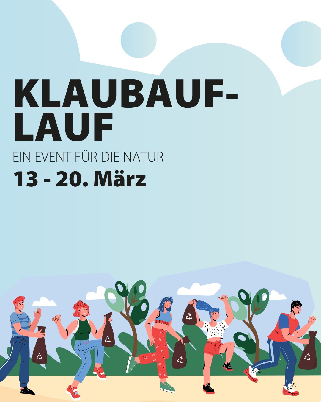 Zigarettenstummel, Plastiksackerl, Dosen all das und noch viel mehr wird oft unachtsam in der Natur entsorgt.
An alle Alltagsheld:innen, 🦹🌎
die gemeinsam zu einer gesünderen Umwelt beitragen wollen:
Wenn ihr im Zeitraum von 13.03.- 20.03. Müll aus der Natur mitnehmt und korrekt entsorgt, könnt ihr nicht nur eine gute Tat vollbringen sondern dabei auch noch etwas gewinnen! 🥳
Mach mit beim jährlichen shiftTanks-Klaubauflauf und sichere dir eines von vielen Goodies. Für die Teilnahme schicke uns einfach ein Bild von dem Müll, den du eingesammelt hast. Du kannst uns direkt hier auf Insta oder per Email erreichen.
Lasst uns gemeinsam unsere Umwelt sauberer machen!
Alle Teilnahmebedingungen als Link in der BIO