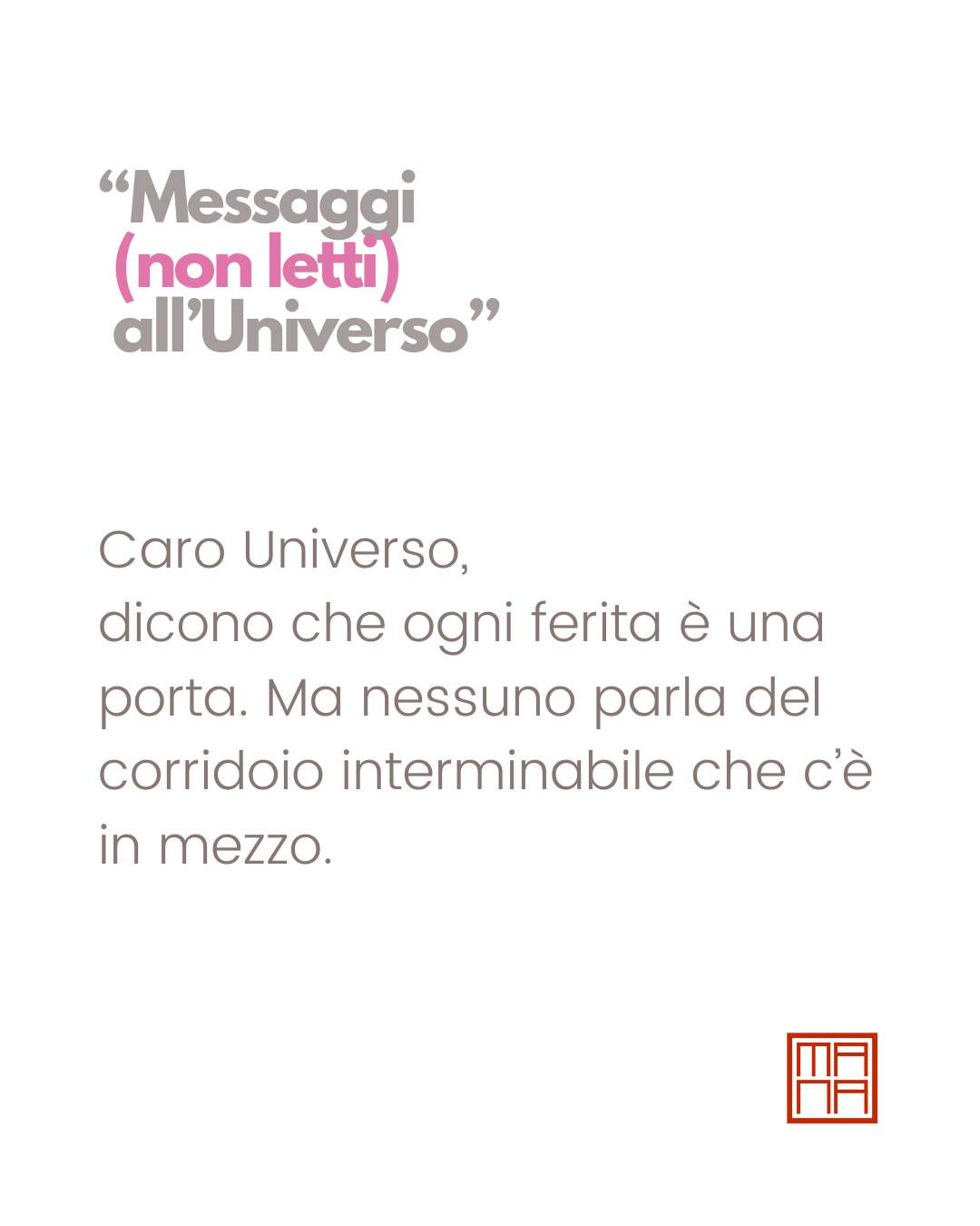 “Messaggi (non letti) all’Universo” nasce per ricordarmi (e ricordarti) che anche nel viaggio più serio verso noi stessi c’è spazio per ridere. Perché, diciamolo, il cammino interiore non è sempre illuminazione: a volte è inciampare in un tappetino da yoga o perdere la pazienza mentre cerchiamo la quiete interiore.
Questa serie è il mio modo per mettere in scena quel dialogo surreale che a volte abbiamo con l’Universo, con le sue risposte criptiche o i suoi silenzi assordanti. Ironia e sarcasmo per raccontare aspettative disattese, contraddizioni quotidiane e qualche verità che fa ridere (anche se un po’ amaramente).
Un invito a non prenderci troppo sul serio, ma neanche troppo alla leggera. Perché se è vero che siamo tutti e tutte in continua trasformazione, ogni tanto possiamo prenderci una pausa per sorridere. E magari, chissà, l’Universo stavolta ci risponde davvero.
#messaggiuniverso #ironia #sarcasmo #spiritualità