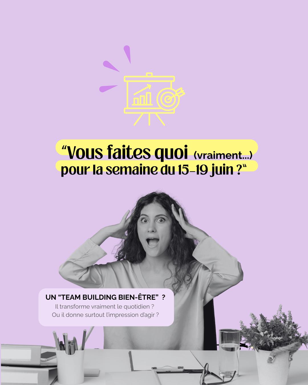 Vous faites quoi (vraiment) pour la semaine du 15–19 juin ?
Vraie question.
Aujourd’hui, le diagnostic est clair.
Les risques psychosociaux augmentent.
L’usure professionnelle s’installe.
La perte de sens progresse.
Et beaucoup d’équipes travaillent sous tension.
On ne peut plus dire qu’on ne savait pas.
Et pourtant…
Dans beaucoup d’entreprises, la réponse reste la même :
une semaine QVT, quelques actions bien-être, un peu de communication interne.
Puis tout repart comme avant.
Le sujet n’est pas l’engagement des managers.
Le sujet, c’est le système autour d’eux.
Organisations sous pression.
Charge invisible non régulée.
Cultures managériales inchangées.
Autrement dit : on demande encore trop souvent aux individus de compenser ce que le système produit.
On sait pourtant aujourd’hui ce qui soutient réellement la QVCT :
un management à l’écoute du travail réel,
qui implique les équipes,
qui développe les personnes
et qui régule la charge dans la durée.
C’est documenté.
Ce n’est plus une intuition.
Alors soyons honnêtes.
→ Votre semaine QVT transforme vraiment le quotidien ?
Ou elle donne surtout l’impression d’agir ?
Parce que la QVCT ne se joue pas sur une semaine.
Ni sur un baby-foot.
Ni sur trois ateliers bien-être.
Elle se joue dans l’organisation du travail,
dans la culture managériale,
et dans une prévention incarnée, au quotidien.
Chez Tatsucolor, on observe toujours la même chose :
quand les signaux faibles sont ignorés, les tensions montent en silence.
Quand ils sont travaillés tôt, les équipes retrouvent de la respiration.
Avec Tatsucolor, les ateliers d’accompagnement par la création offrent un espace pour libérer le stress et les tensions, tout en favorisant des prises de conscience essentielles pour commencer à agir à la racine des risques psychosociaux.
La prévention n’est pas cosmétique.
Elle est stratégique.
💬 Pour la semaine QVT, vous faites quoi… vraiment ?
Et surtout : qu’est-ce qui va changer après le 19 juin ?
(Je suis curieuse de vous lire 👇)