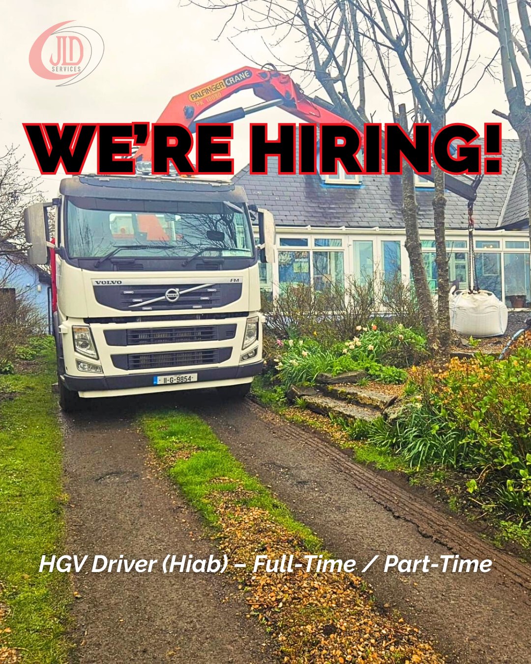🚛 We’re hiring!
JLD Services is looking for an experienced Rigid HGV Driver with Hiab to join our team in Galway & surrounding areas.
If you’ve got a full C licence, Hiab experience and a safety-first attitude, this could be the opportunity for you. 👍
Flexible full-time or part-time options available, local routes, competitive rates and a supportive environment.
📩 To apply, send your CV + two refs to jldservicesgalway@gmail.com
Full job description: https://www.jldservices.ie/careers
Come drive with a company you can rely on!