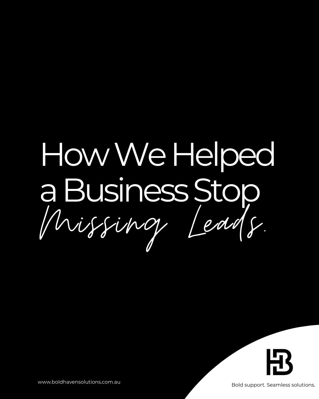 Leads slipping through the cracks? 😬
We helped a service business fix the gaps and never miss a potential client again. Curious how we did it?
Because it’s not always about getting more leads — sometimes it’s about managing the ones you already have. 👀
When follow-ups are delayed, inboxes are messy, and there’s no clear tracking system… opportunities disappear.
✨ Swipe through to see:
• Where leads were getting lost
• What we fixed
• The simple systems we implemented
• The result after streamlining
Ready to stop losing potential clients?
Send us a DM or comment “SYSTEMS” and let’s close those gaps.
#LeadGeneration #ServiceBusinessTips #NeverMissALead #adelaide #australia #boldhavensolutions