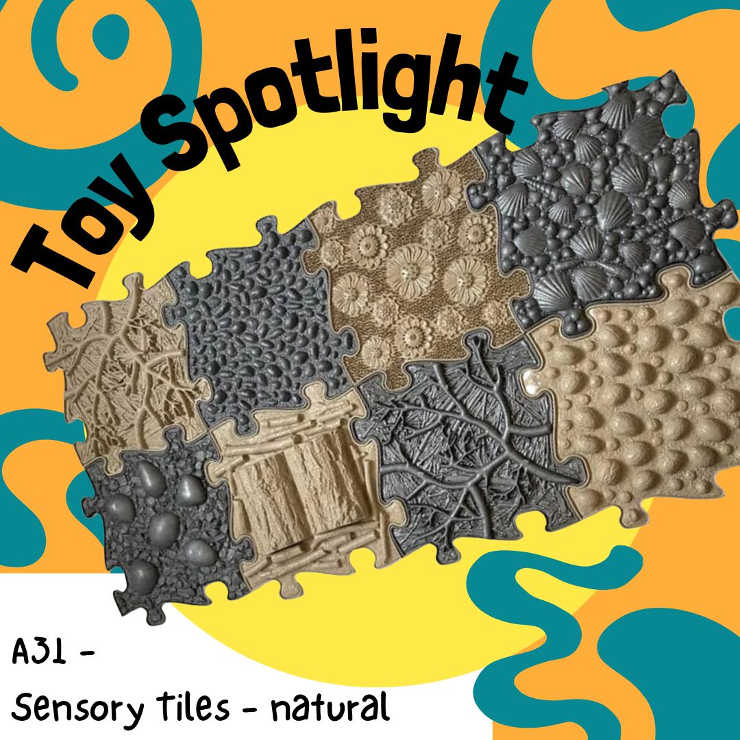 Toy Highlight for today:
A31: Sensory Tiles - Natural
https://cockburntoylibrary.setls.com.au/items/2317
Muffik's sensory play toys support the development of motor skills and children’s imagination, prevention of flat feet as well as provide a beautiful sensory experience when walked over or explored by hand. Last but not least, this sensory equipment provides a positive effect on the body as a whole and helps relieve stress.