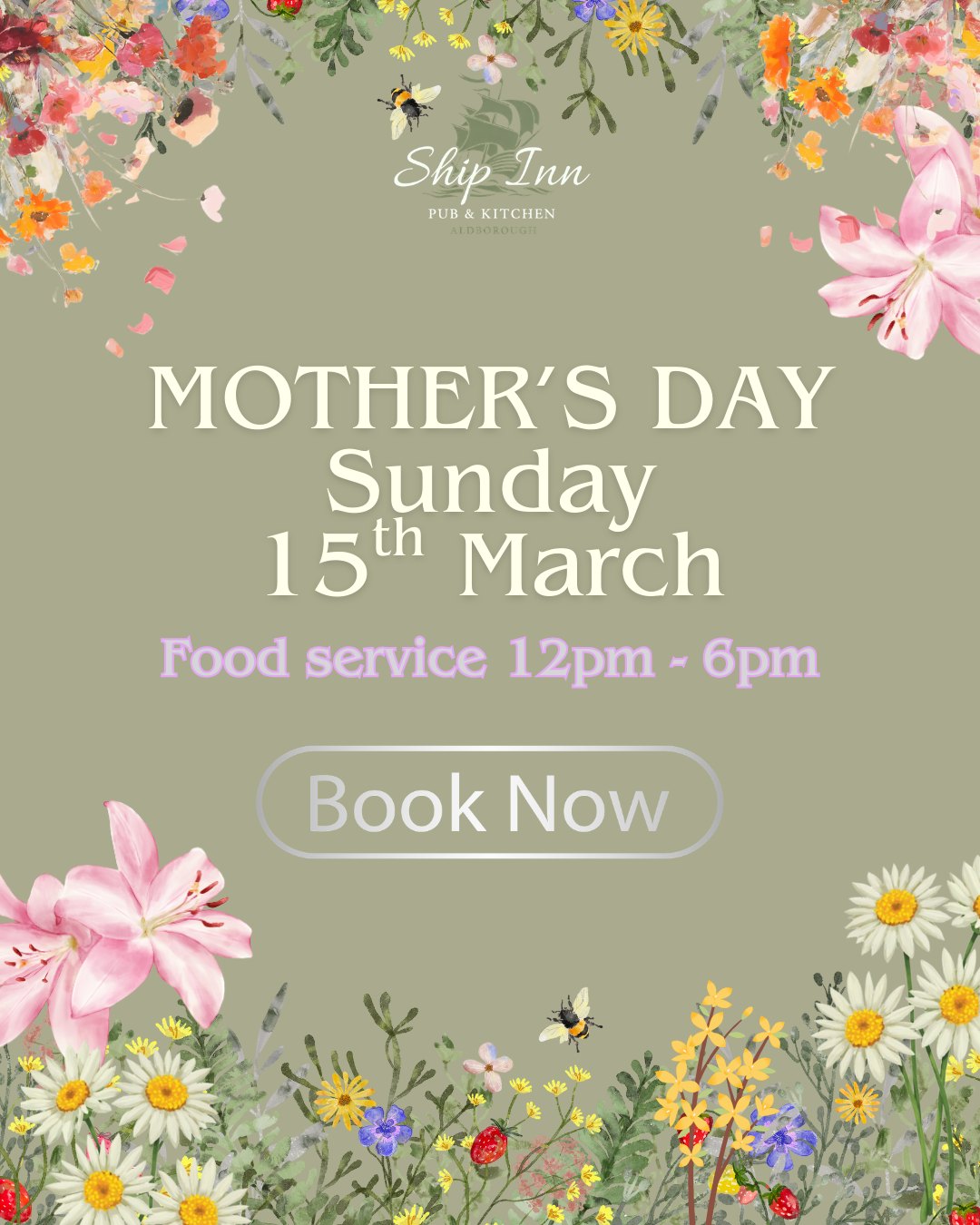 Take your mum out for a proper Sunday dinner this Mother’s Day 💐
We’ll be open Sunday 15th March from 12pm – 6pm, so you can relax, enjoy great food, and celebrate together without any rush.
Whether it’s a long lunch or an early dinner, we’ll make sure it’s a lovely occasion for the mums in your life 💖
📅 Book your table here:
https://www.shipinn-aldborough.co.uk/reservations