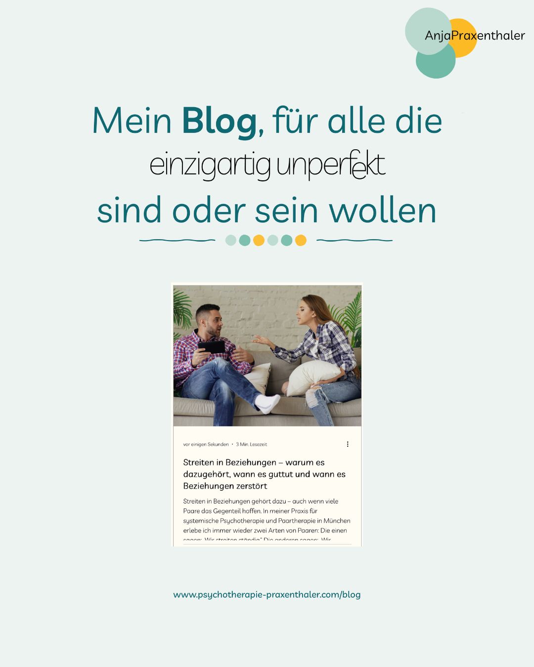 Streit ist kein Beziehungsfehler.
Er ist ein Kontaktversuch.
Wenn wir streiten, geht es selten um das, worüber wir streiten.
Es geht um Sätze wie:
„Siehst du mich noch?“
„Bin ich dir wichtig?“
„Darf ich mit dem, was ich fühle, da sein?“
Streit ist oft kein Angriff. Sondern ein unbeholfener Versuch, wieder in Verbindung zu kommen.
Manchmal laut.
Manchmal verletzend.
Manchmal chaotisch.
Aber darunter liegt meist etwas sehr Menschliches:
Der Wunsch nach Nähe.
Das eigentliche Problem ist nicht der Streit.
Sondern wenn wir im Streit aufhören,
uns wirklich zu zeigen.
Nicht gewinnen ist entscheidend.
Sondern in Kontakt bleiben.
#HeilpraktikerinFürPsychotherapie #PraxisPraxenthaler #AnjaPraxenthaler #Einzeltherapie #Paartherapie #Coaching #einzigartigunperfekt