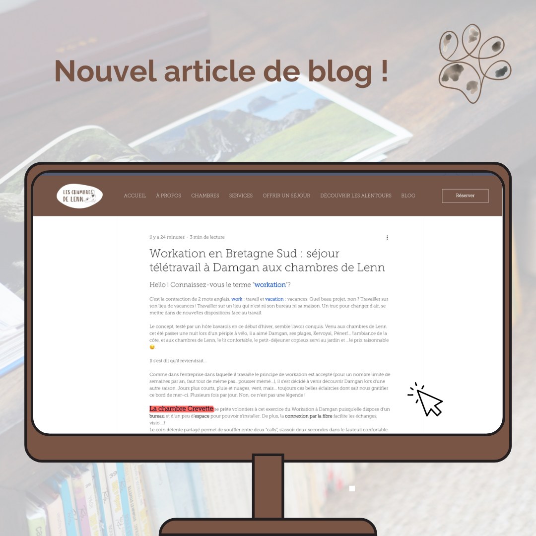 Découvrez notre dernier article de blog !
On y parle des dernières rencontres ainsi que du concept de workation 👩🏻💻 🌊 Vous connaissez ?
Lien de l'article 👉🏼 (lien en bio)
Découvrez un nouvel article chaque mois sur notre site web 😺
➡️ Pour réserver un séjour 📩 : leschambresdelenn@gmail.com ou par téléphone 📞 : 06 84 83 28 26
#bretagne #damgan #morbihan #chambresdhotes #février