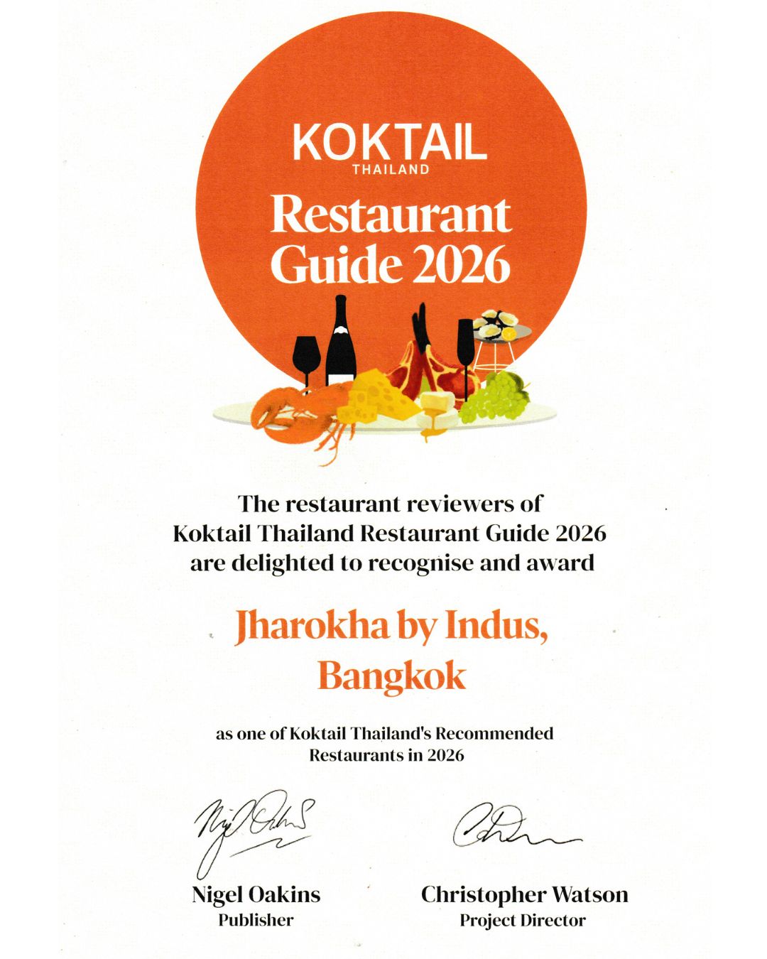 Proud to share that Jharokha by Indus has been recognised as one of Koktail Thailand Recommended Restaurants 2026 🏆 @koktailrestaurantguide
This recognition represents the trust our guests have in us and the dedication our team pours into every detail, every flavour, and every experience.
To our wonderful guests and passionate team, thank you for your continued support. We remain committed to creating memorable moments and exceptional dining, always.
👉🏼 For reservations: Link in Bio.
📞082-997-3399
📍Erawan Bangkok, Fl.2
🕒 Open Daily, 11:30 - 22:30
#JharokhabyIndus #JharokhaBkk #JharokhaBangkok #CelebratewithJharokha #IndianCuisine