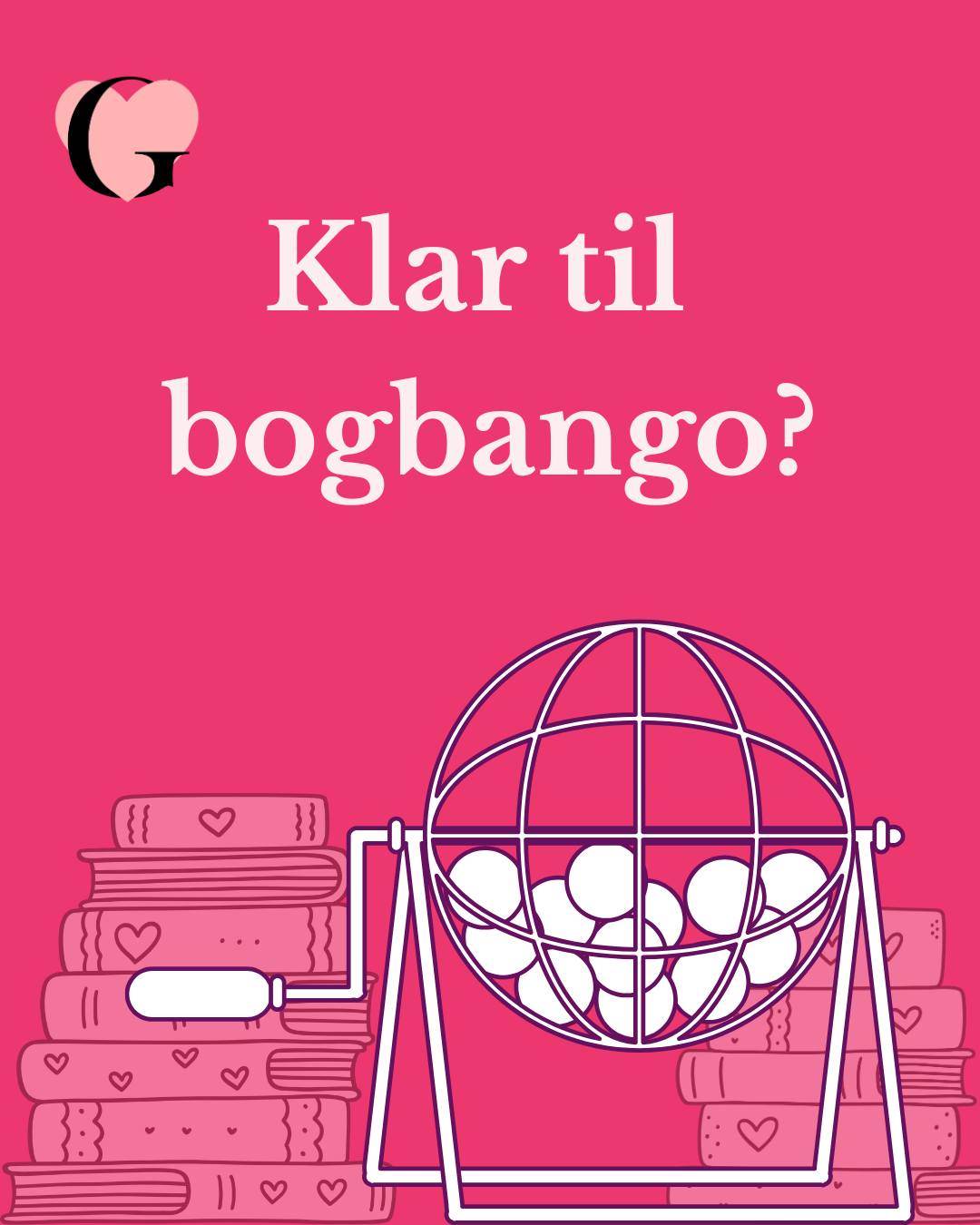 BOGBANGO OM SØNDAGEN
Vi runder søndagen af på GUNST med et spil Bogbango!
Arrangementet er gratis, og du kan vinde fede premier🤩
Det starter kl. 15:15 på lilla scene💜