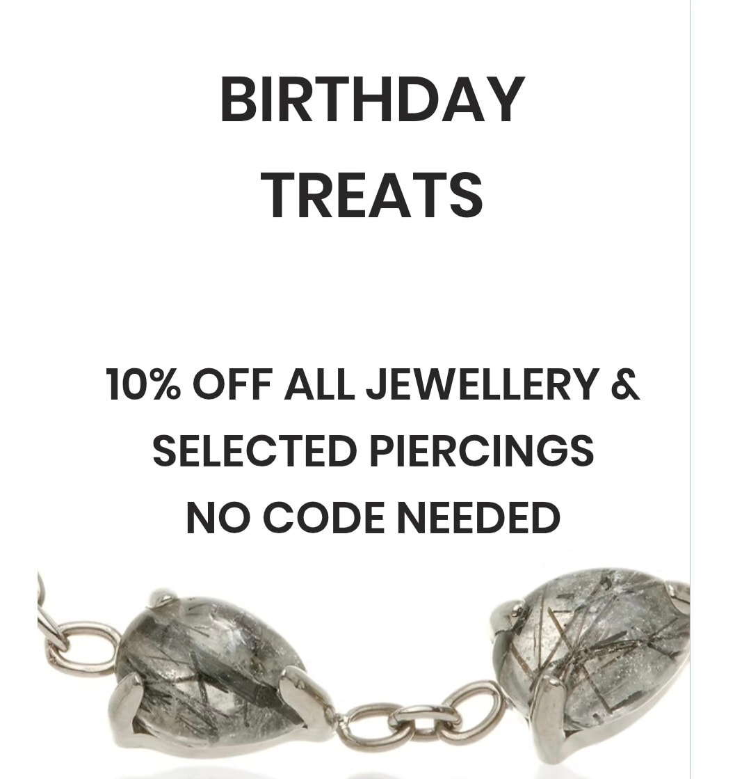 Celebrating the final year of my 20's with you 🌿🍄
As I step into the last year of my twenties, I wanted to mark the moment by giving back to you all with something special…
10% OFF all piercing jewellery and selected piercings, no code is needed!
Available for a limited time only – offer ends 03/03/2026.
Here’s what else you can enjoy:
• Free collection & fitting
• Free shipping on orders over £80
• Earn loyalty points on every order
• Spread the costs with PayPal credit, PayPal pay in 3, Clearpay, Klarna 1 time card & Zilch
It’s my way of saying thank you for your continued support and for being part of this journey.
Don’t miss out, treat yourself while the celebration lasts 🌿🍄