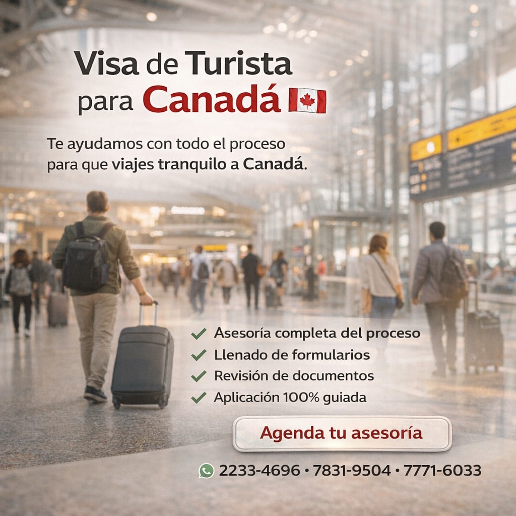 🇨🇦 ¿Querés viajar a Canadá? 🌍
¡Nosotros te ayudamos a hacerlo realidad! ✈️
En Legal Visa Asesoría Migratoria te acompañamos en todo el proceso para obtener tu visa de turista canadiense sin estrés ni errores.
Con nuestra asesoría profesional, viajar por placer, visitar a tu familia o conocer Canadá está más cerca de lo que pensás. 🍁
📋 Llenado correcto de formularios
📑 Revisión completa de documentos
🧭 Guía paso a paso hasta el envío de tu solicitud
💬 Escribinos hoy y comenzá tu trámite con confianza.
⚠️ Recordá: la embajada decide, pero una buena preparación puede marcar la diferencia.
📲2233-4696
📲 WhatsApp: 7831-9504 / 7771-6033
📍 Legal Visa Asesoría Migratoria
🔐 Profesionalismo que te abre las puertas a Canadá 🇨🇦