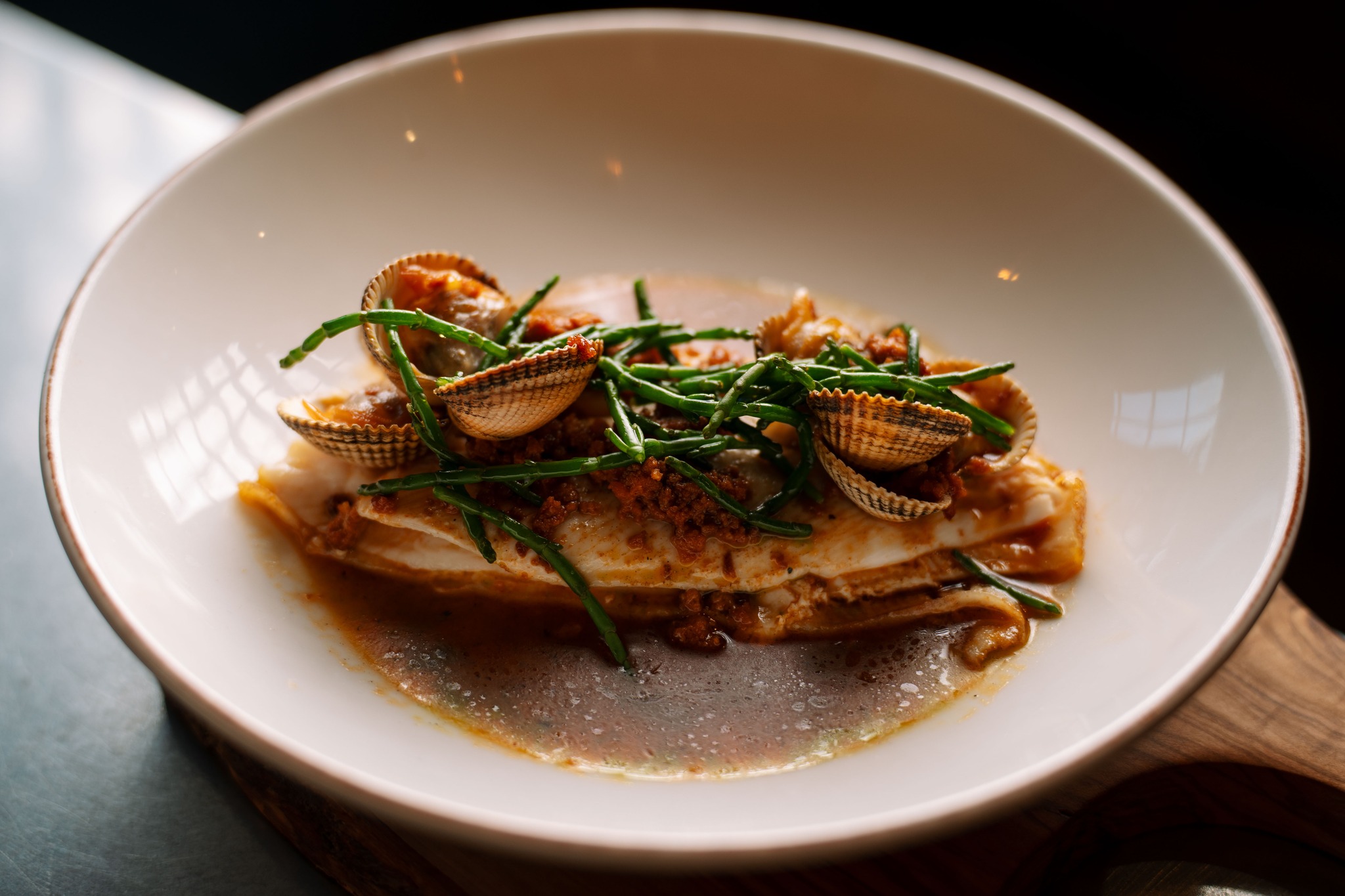Cornish Sole, N’duja Caper Sauce, Samphire
Clean, delicate, and full of flavour.
A dish that lets the ingredients do the talking.
#thedogatwingham #top50gastropubs #wintermenu