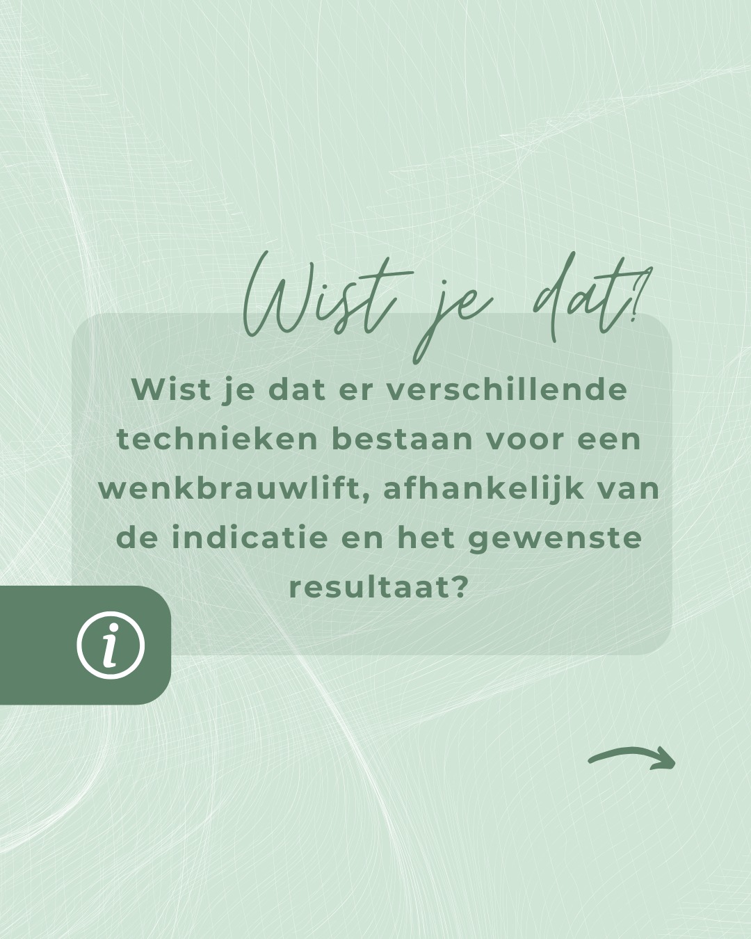 Wist je dat er verschillende technieken bestaan voor een wenkbrauwlift? Van een subtiele lift met botuline toxine tot een directe lift bij een teveel aan huid net boven de wenkbrauw.
Wij kiezen steeds de techniek die bij jouw wensen past en veilig uitgevoerd kan worden.
⚠️ NB aan elke behandeling zijn risico's verbonden. Het is belangrijk om hier bij stil te staan en deze grondig met jouw chirurg te bespreken.
#wenkbrauwlift #ingreep #plastischechirurgie #SurgicArt #PUURkliniek