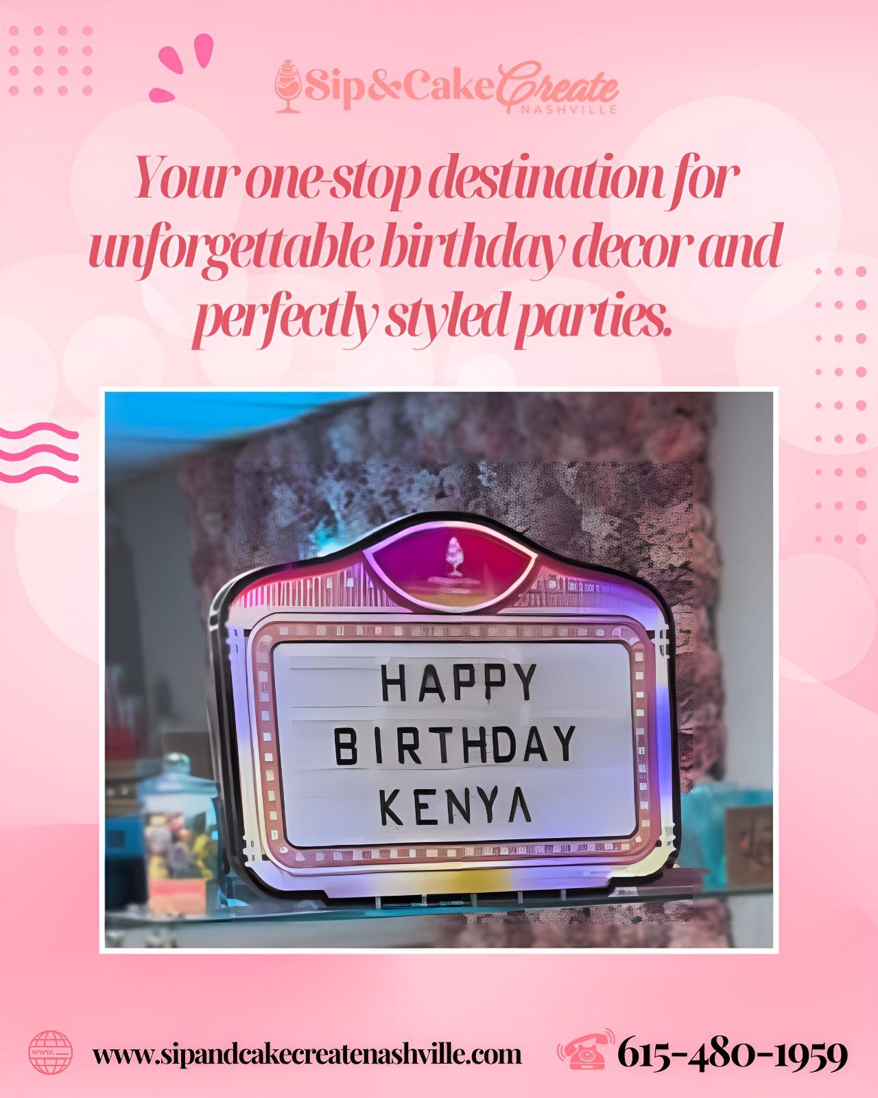 Sip & Cake Create Nashville is your one-stop destination for unforgettable birthday dรฉcor and perfectly styled parties.
From eye-catching themes to beautifully coordinated details, every celebration is crafted to impress and delight. We transform ordinary spaces into joyful experiences filled with color, creativity, and charm.
Whether itโs an intimate gathering or a grand celebration, our designs bring your vision to life and make every moment picture-perfect, memorable, and truly worth celebrating with style, sweetness, and flair.
.
.
๐ณ๐๐๐๐ ๐ด๐๐๐ ๐๐ป ๐ณ๐๐๐ ๐๐ ๐๐๐ ๐ฉ๐๐๐
๐ญ๐๐๐๐๐ ๐๐ ๐๐ป @sipandcakecreatenashville
.
.
#sipandcakecreatenashville #CakeArt #CakeDesign #CreativeBaking #CakeDecoratingFun #BakeAndCreate #EdibleArt #CakeTime #BakersOfInstagram #NashvilleEvents #SweetCreations #CakeStudio #CreateAndCelebrate #CustomCakes #CakeInspiration #SweetMoments #BakingExperience #CakeDecorators #FunWithFrosting #YourCakeYourArt