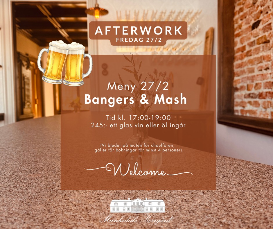 Fredag på herrgården – precis som vi gillar den ✨
Välkommen på lunch hos oss och avsluta veckan med en härlig afterwork i vacker miljö.
Förbokning gäller – vi ser fram emot att ta hand om er 🤍