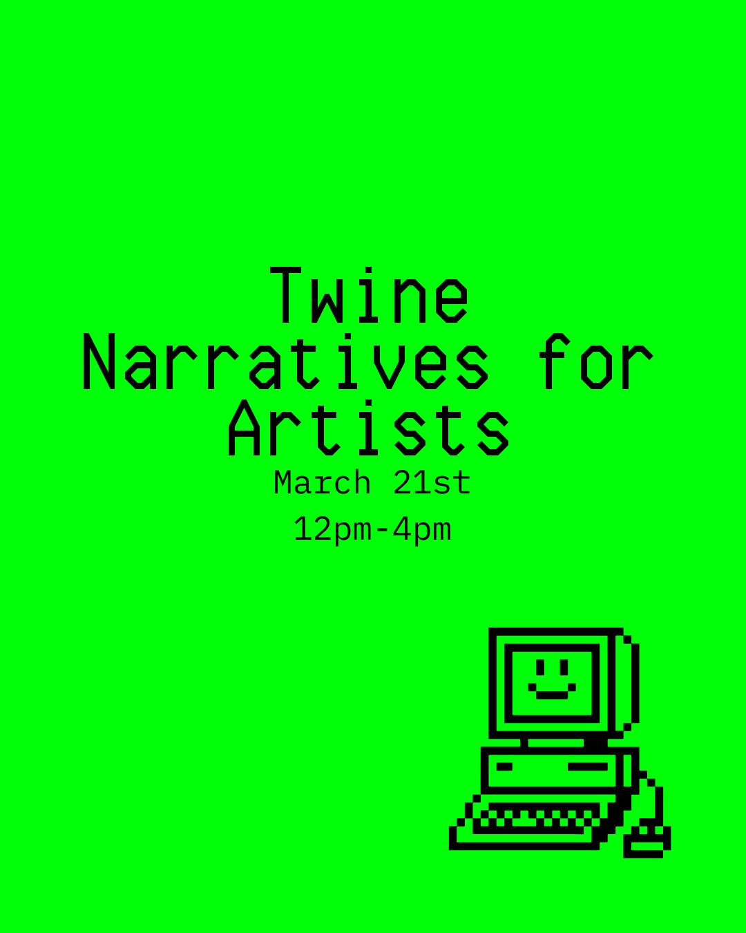 Join NMAC with Jason Boomer for a hands on workshop on branching narratives, game mechanics and interactive storytelling.
We’ll use Twine, a free browser based tool that lets you build stories where readers make choices and shape the path. No coding. No game design background. Just curiosity.
We’ll look at
• how nonlinear stories work
• how game mechanics can carry meaning
• how interactive fiction, net art, zines and poetry overlap
• and you’ll start making something of your own
You’ll leave with a working Twine file and a clearer sense of where it could go next.
For artists, writers and makers who feel pulled towards interactive or nonlinear work.
Bring a laptop with wifi. Set up a free Twinery account before you come. A few computers are available if you need one - let us know when you sign up (it's an optional "add on" at check out).
For more information and Pay as you feel sign up go to our linktree in our bio