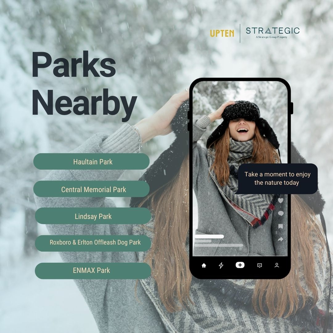✨ Hey UPTEN Family!
Looking to unwind after a long day?
You’re surrounded by some amazing parks just steps from home perfect for a walk, a chill moment, or a little fresh‑air reset. 🌤️
🌿 Haultain Park – A cozy Beltline green space with pathways, benches and tennis courts —ideal for a quick break in the sun. 1
🌸 Central Memorial Park – Calgary’s oldest and cutest park, filled with fountains, flowers and the beautiful Memorial Library. A total vibe.
🌳 Lindsay Park – Your riverside escape along the Elbow, with lots of room to walk, run or picnic right next to the MNP Community & Sport Centre.
🐾 Roxboro & Erlton Off‑Leash Dog Park – A favorite for furry friends! Shaded, open, and with river access dogs love it here.
🌞 ENMAX Park – Peaceful pathways, pretty skyline views and wide‑open nature just minutes away. Perfect for golden hour strolls.
#modernrentals #apartmentliving #downtowncalgary #cityviews #upten #liveitup