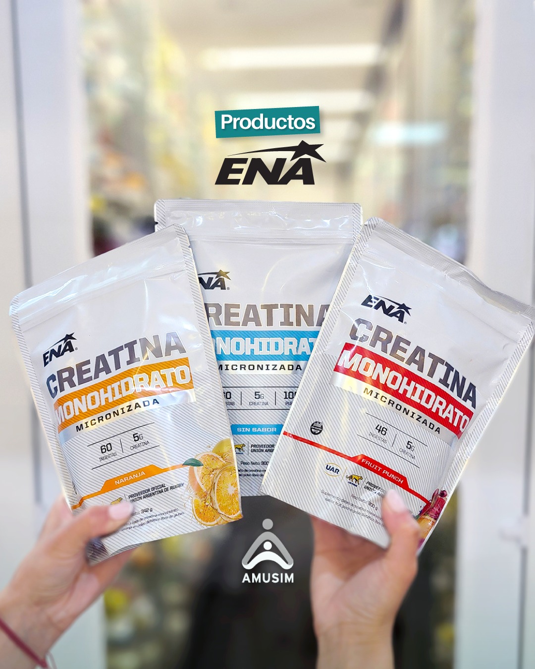 💪 Sentirte mejor también es parte de tu rutina.
En Farmacias #AMUSIM encontrás suplementos de @enanutritionals para potenciar tu energía, tu bienestar y tus entrenamientos.
➡️ Deslizá y conocé las opciones disponibles.