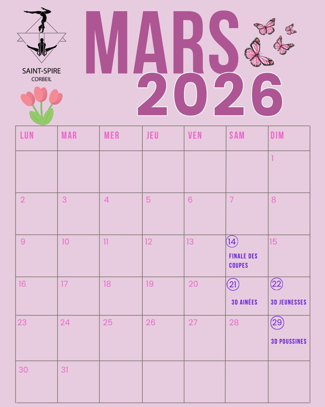 Voici les événements du mois de Mars 2026 à la SSC ! 🗓️💪🏻✨
#ssc #gymnastique #fscf #saison20252026