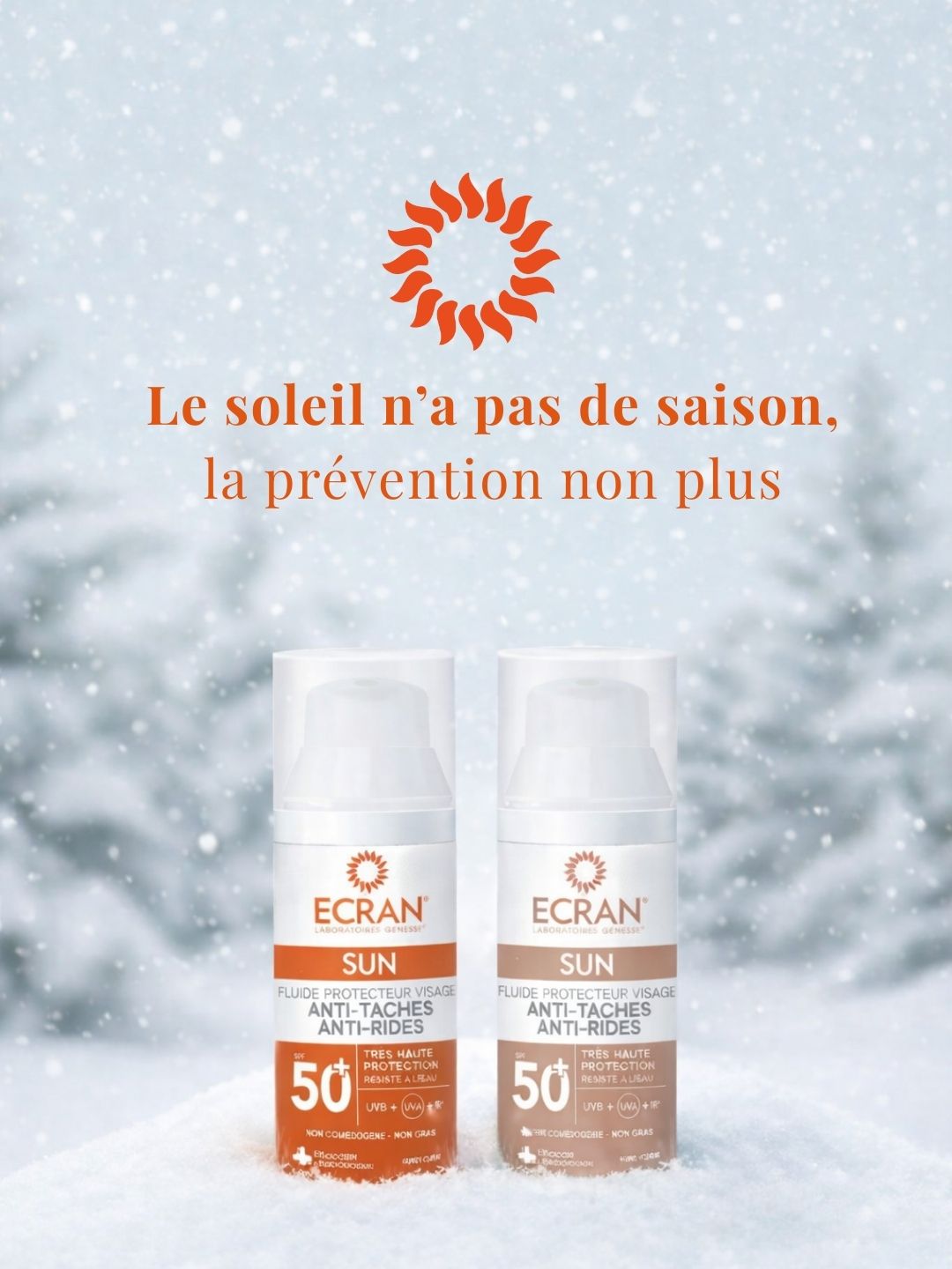 Le soleil n’a pas de saison… la prévention non plus ☀️❄️
Même en hiver, les UV sont bien présents et la neige réfléchit les rayons UV. Résultat : votre peau est exposée, parfois sans que vous vous en rendiez compte.
Le Fluide Protecteur Visage anti-taches anti-rides SPF50+ composé de vitEox80®, renforce les défenses antioxydantes de la peau et la protège au quotidien, en ville comme à la montagne.
Très haute protection, texture légère, fini non gras.
Parce que protéger sa peau, ce n’est pas qu’une habitude d’été.
#protectionuv #spf50 #soinsvisage #preventionsolaire #peausaine #skincarefrance #dermocosmetique #montagne #hiverausoleil