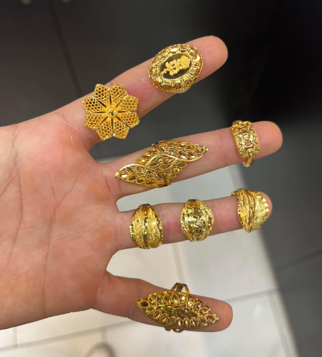 21 kt rings #giftsforher #gifts #gold #rings #اريزونا #arabicjewelry #middleeasternjewelry #arabicgold #مجوهرات #21ktgold #ذهب