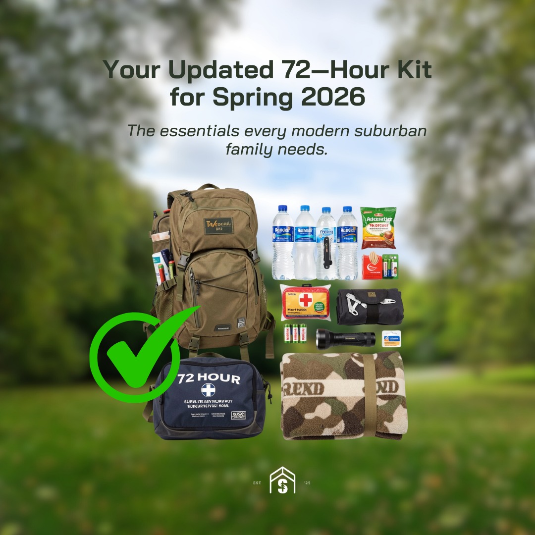 A 72‑hour kit is the foundation of every prepared home.
Refresh your kit before storm season begins. 🌩️
Be Prepared, Not Panicked.
#72hourkit #springedition #suburbansurvivalist #emergencykit #stormsafety #springprep #homesafety #familyready #readynotpanicked