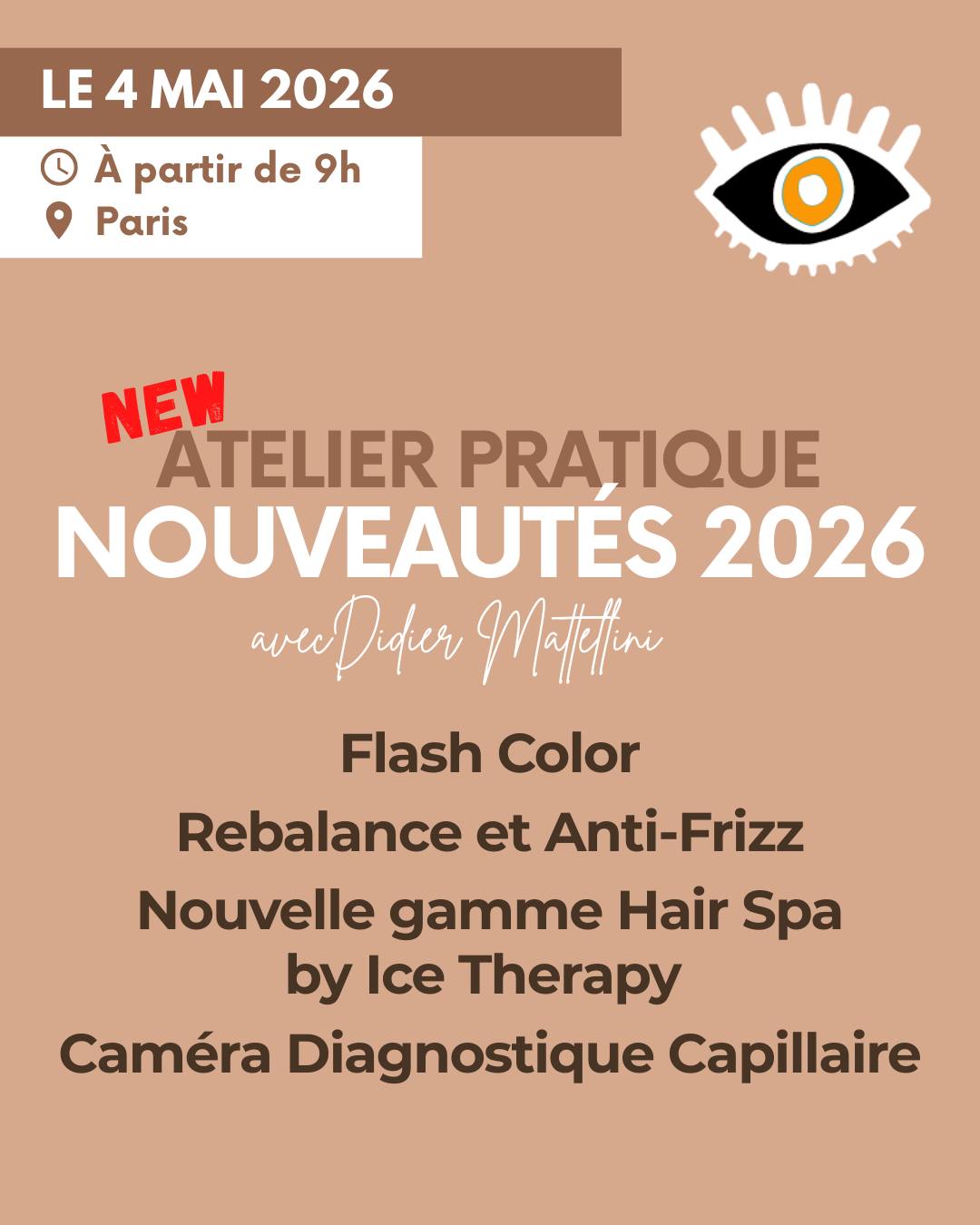 Nouvelle formation - ATELIER PRATIQUE : NOUVEAUTÉS 2026
📅 4 MAI 2026
📍Paris 18e
Une journée 100 % terrain avec Didier Mattellini pour découvrir, comprendre et maîtriser les nouveautés I.C.O.N. & ICE THERAPY.
Au programme :
✨ Flash Color
✨ Anti-Frizz
✨ Rebalance
✨ Nouvelle gamme Hair Spa by Ice Therapy
✨ Caméra Diagnotique Capillaire
Objectif : transformer les nouveautés 2026 en prestations concrètes, rentables et différenciantes.
Places limitées.
Infos & inscriptions en DM.
#factoryeducation #formation #nouveautés2026 #rebalance #flashcolor #headspa #hairspa