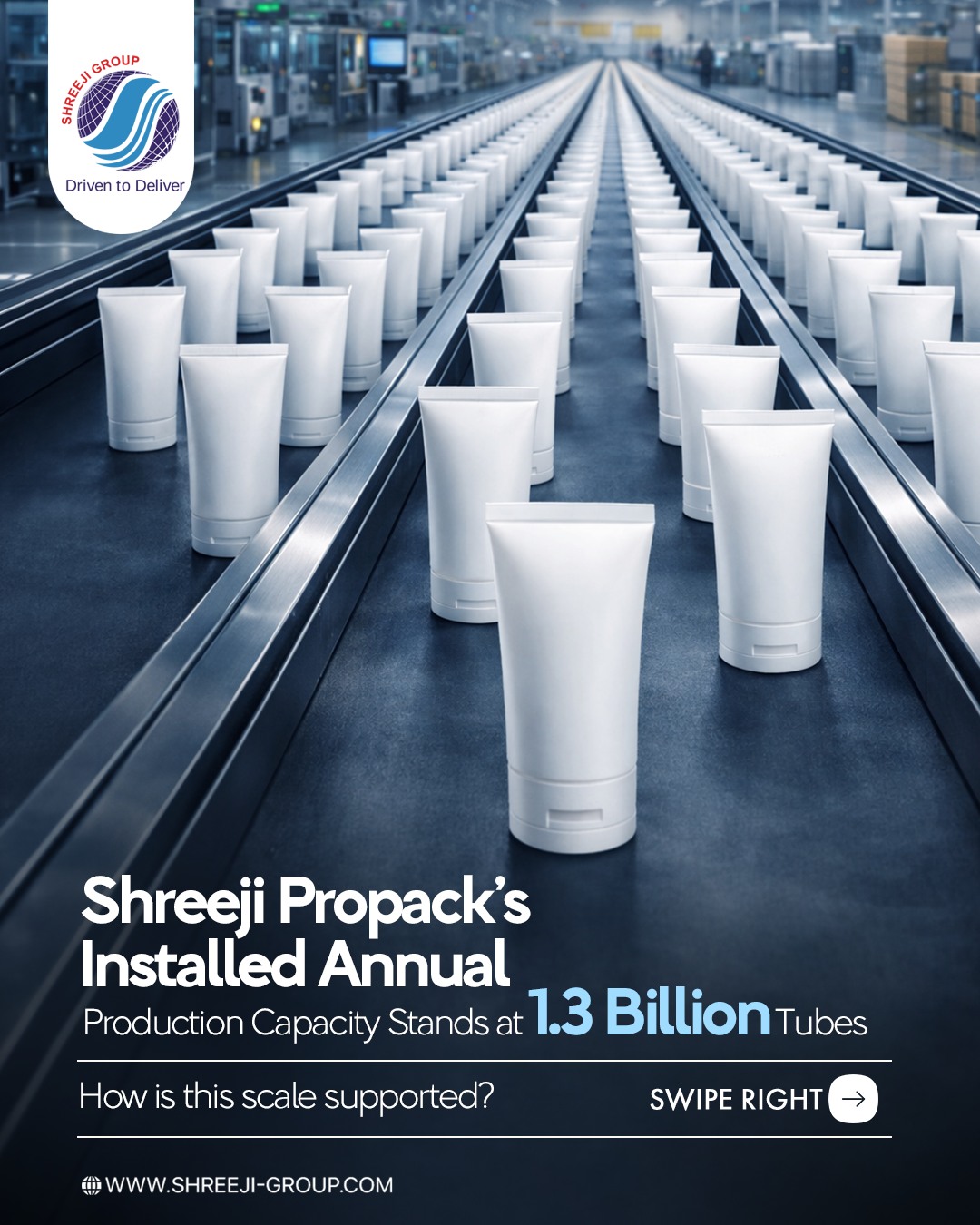 Shreeji Group is a leading tube packaging manufacturer in India with an installed annual capacity of 1.3 billion tubes.
Supported by four modern plants in Uttarakhand, Guwahati, and Silvassa, our multi location presence ensures efficient regional servicing, lower logistics costs, faster delivery timelines, consistent quality, and reliable large scale supply across the country.
- - - - -
Website: www.shreeji-group.com
Mobile: +91 9719912323.
Email: marketing@shreeji-group.com
- - - - -
#ShreejiGroup #DrivenToDeliver #ManufacturingIndia #TubePackaging #SupplyChain
