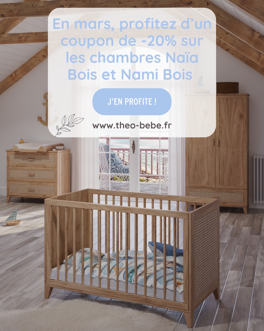 ✨ En mars, on célèbre la douceur… avec une belle offre.
Profitez de -20% sur les chambres Naïa Bois et Nami Bois avec le coupon MARSBOIS20
Des matières naturelles et du bois véritable pour créer un cocon chaleureux autour de bébé.
C’est le moment idéal pour imaginer sa chambre, tout en douceur et en sérénité
📅 Offre valable tout le mois de mars.
💌 Plus d’informations en message privé
#PromoHiver #rotin #mobilierdurable #offreexceptionnelle #bois #designfrançais #chambre #designdurable #chambreBebe #theobebe #mobilierbebe #designDurable #chambrebebe #bienetrebebe #litevolutif #sommeilbebe #armoirenami #offrelimitee #momlife