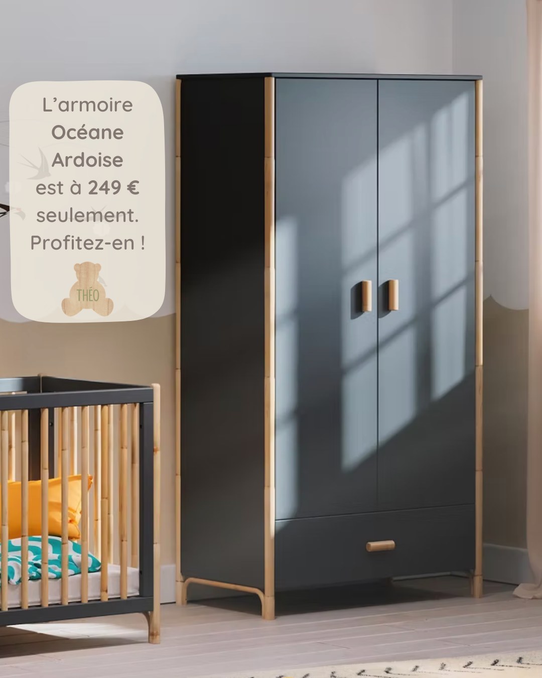 ✨Des armoires à 249 € seulement ! Disponible jusqu'à épuisement des stocks.
Commandez la votre sur www.theo-bebe.fr
Théo-Bébé, des meubles bébés naturels & fiables
#theobebe #designfrancais #designfrançais #chambrebebe #chambre #PromoHiver #designdurable #mobilierdurable #mobilierbebe #rotin #écorésponsable #chambreBebe #puericulture #offreexceptionnelle #bois #designbebe #designDurable