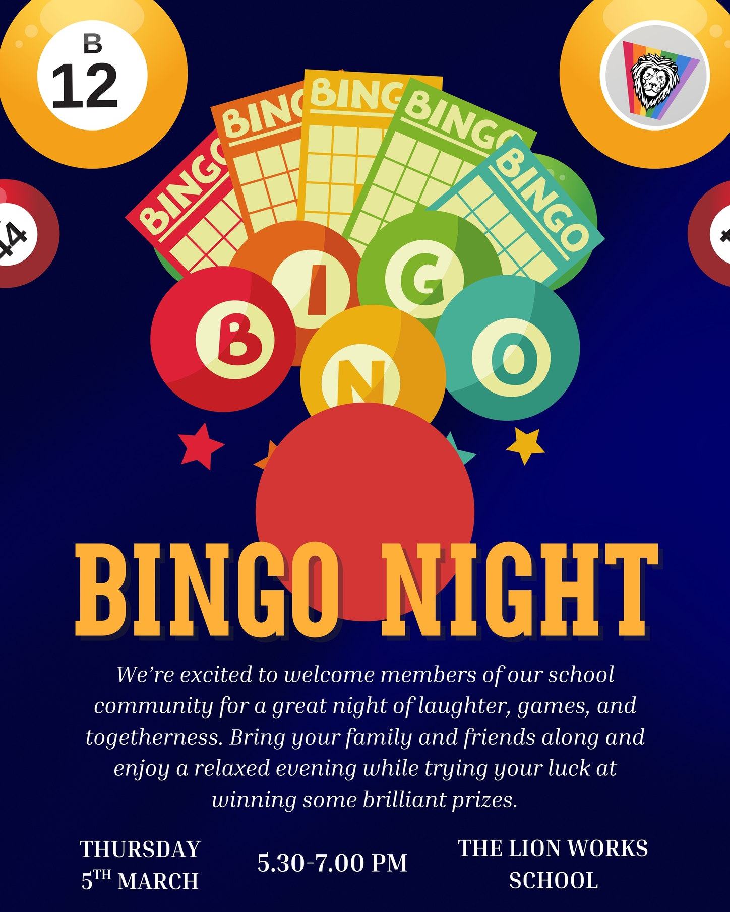 Join us for a fun-filled Family Bingo Evening with fantastic prizes to be won! We’re excited to welcome members of our school community for a great night of laughter, games, and togetherness. Bring your family and friends along and enjoy a relaxed evening while trying your luck at winning some brilliant prizes. We can’t wait to share this special event with you and create some wonderful memories together!