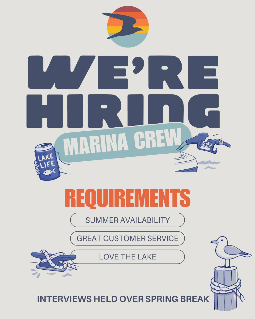 We’re hiring ☀️⚓️ Spend your summer on the water with the best crew around. If you love lake days, take pride in great customer service, and want a job that doesn’t feel like a job… this is it. Get your application in-store!
Join the Clinton Marina crew and make this summer one to remember. Interviews are happening over Spring Break so apply now! 🌊 Must be 16+ to apply