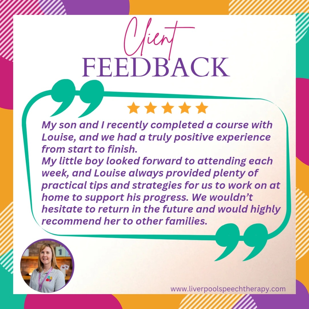 🌟Feedback Friday!🌟
We’ve received some wonderful feedback this week about @lgilmartin_slt from one of our lovely families who recently accessed our clinic service.
Hearing how positive their experience has been and knowing they would happily recommend us means so much 💛
#liverpoolspeechtherapy #feedbackfriday #speechtherapy #speechtherapyliverpool