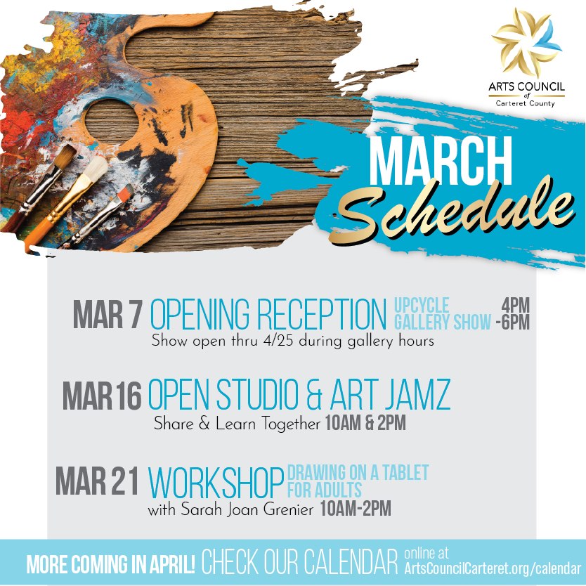 🗓️ It's officially March! 🍀
Mark your calendars for these upcoming classes and shows!
For more information and registrations, visit ArtsCouncilCarteret.org/calendar 🖥️
#artscouncil #getinvolved #artworkshops #createtogether #artstudio #shareyourart #galleryshow