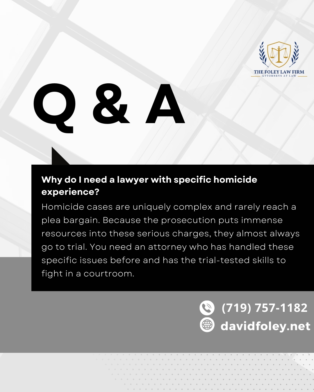 When the stakes are at their highest, experience is the only thing that matters. Don’t settle; get the defense you deserve.
#TheFoleyLawFirm #ColoradoSprings #defenseattorney #lawyer