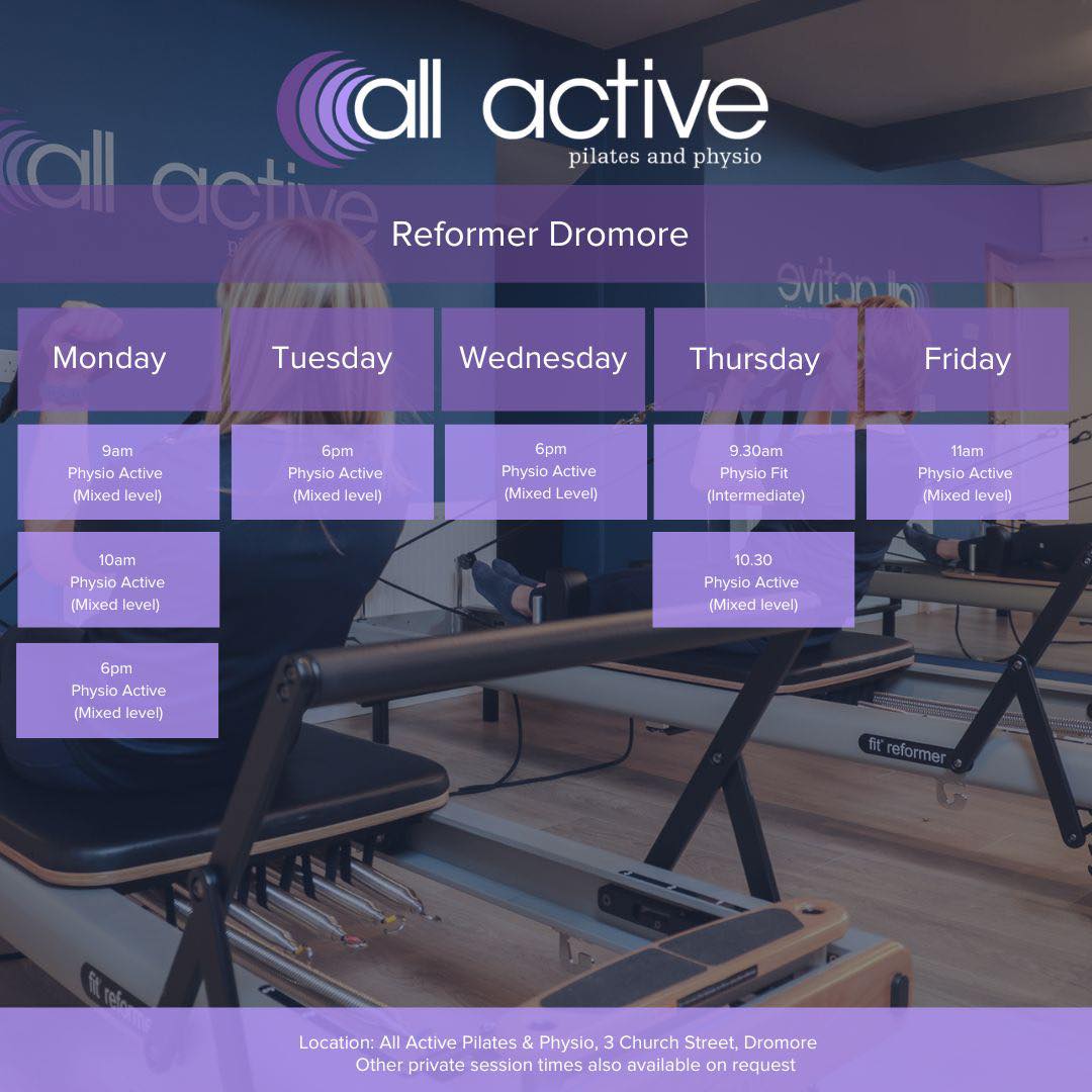 Our 11am Reformer Pilates class in Dromore is almost FULL for tomorrow — Friday 27th!
If you’ve been thinking about trying Reformer, this is your sign 👇
🔥 Intro Offer — 3 sessions for £49 🔥
✔️ Improve strength & tone✔️ Better posture & core control✔️ Suitable for all levels
📞 Call: 07400 764656📧 Email: hello@allactivepilatesandphysio📩 DM now to book — spaces are very limited!
Don’t miss your spot