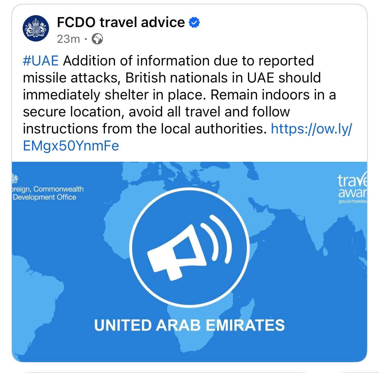 ⚠️ A quick update regarding the current situation in the Middle East.
ABTA and the FCDO are closely monitoring developments following the military activity involving the USA, Israel and Iran. Travel advice has been updated across several countries in the region, including the UAE.
Importantly, the overall level of advice has not changed, but there is a heightened risk of regional escalation which could cause disruption.
If you are currently travelling or due to travel, please make sure you are signed up to FCDO alerts and follow local authority guidance at all times.
If you are booked with me, please be reassured I am monitoring everything closely and will contact you directly if anything affects your plans. You are never on your own when you travel with NC Travel.
If you have any concerns, just message or call me. I’m here.
Nikki
NC Travel
07856 872978
nctravel@travel-pa.com
www.nctravel.co.uk
#TravelUpdate #TravelAdvice #NCTravelUK