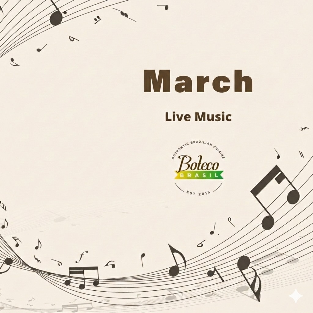 🎶 March Live Music at Boteco Brasil 🎶
We are offering a month long of amazing live performances, great food and the warmest Brazilian vibes!
This month on stage:
📌 Guto Rodrigues — MPB/Pop
Mar 1, 8, 15, 22, 29 - 1:00 pm
Mar 13 - 7:30 pm
📌 Brejera — Samba + Chorinho
Mar 1, 8, 15, 22 – 7:30pm
📌 Shiggy Bossa Nova — Jazz
Mar 5, 12, 19, 26 - 7:30pm
📌 CanaGerais - Minas com Bahia
Mar 7 - 4pm.
📌 Fala Nando - Axé Carnaval
Mar 14 - 7:30pm
📌 Ciranda — Forró / Chorinho
Mar 20 – 7:30pm
📌 CafeHavana — Cuban Son Style
Mar 21, 28 – 7:30pm
📌Four-String Lovers -Latin Favourites, Folk, Rock, and more
Mar 25 - 7:00pm
\
📌 Lucas Costa - Violão e Voz
Mar 27 - 7:30pm
🎟 Cover: $7 per person
Reserve your spot & come enjoy live music nights at Boteco! 💚💛