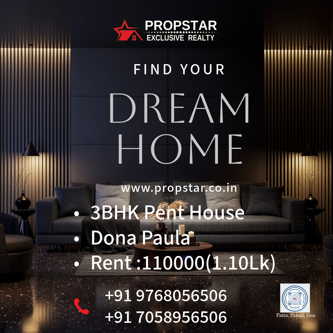 A 3 BHK Fully Furnished Penthouse in Dona Paula – One of Goa’s Most Prestigious Addresses.
Private terrace.
Modern amenities.
Extra store room.
Modular kitchen.
Move-in ready.
Rent: Rs 1,10,000/-
Call on: +91 9769056506 | +91 7058956506
#DonaPaula #GoaLuxuryHomes #GoaRealEstate #PenthouseLiving #NRIInvestment #LuxuryPropertyIndia #GoaProperty
