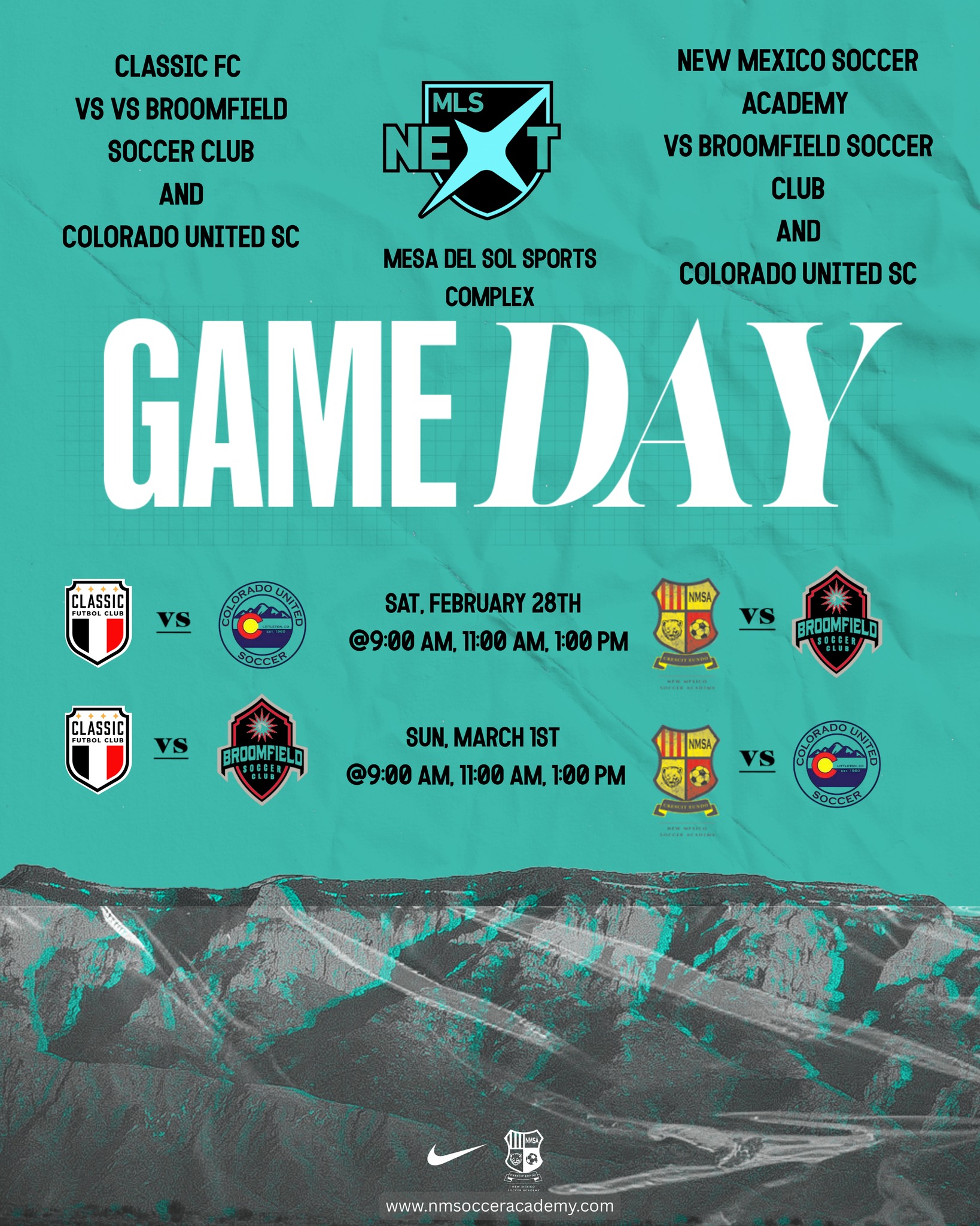 Wishing our teams good games this weekend. Go out and support our boys at Mesa Del Sol, Saturday and Sunday!