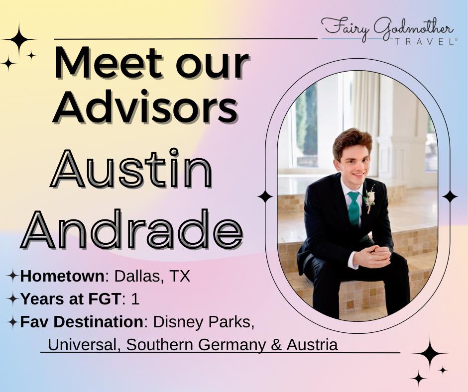 Get to know our team! ๐คฉ๐
โจThis weekโs featured advisor is - Austin Andrade!!
Specialties:
โจ Disney Destinations
๐ข Universal Parks & Resorts
๐ข Various Cruise Lines
โ๏ธ CIE Tours
๐๏ธ Globus Tours
๐ถ Cosmos Tours
๐งโ๐งโ๐งโ๐ง Family Vacations
๐๏ธ Solo Adventures
๐ National Parks
Travel Must-Haves:
๐ Wireless chargers!
๐ฅ Travel buddy! (Especially my wife)
๐๏ธ Flexibility and multiple plans/options
๐ฝ๏ธ Trying new things like meals or
adventures!
๐ Fun Fact:
โIโm a musician and I am Principal Trombone of the Lexington Philharmonic! In my free time I play pickleball, softball, and adventure to small towns and national parks with my wife.โ
โจRequest a quote from Austin here:
https://www.fairygodmothertravel.com/request-a-quote
#fairygodmothertravel #traveladvisors #meetourteam #bestinthebusiness #travelexpert