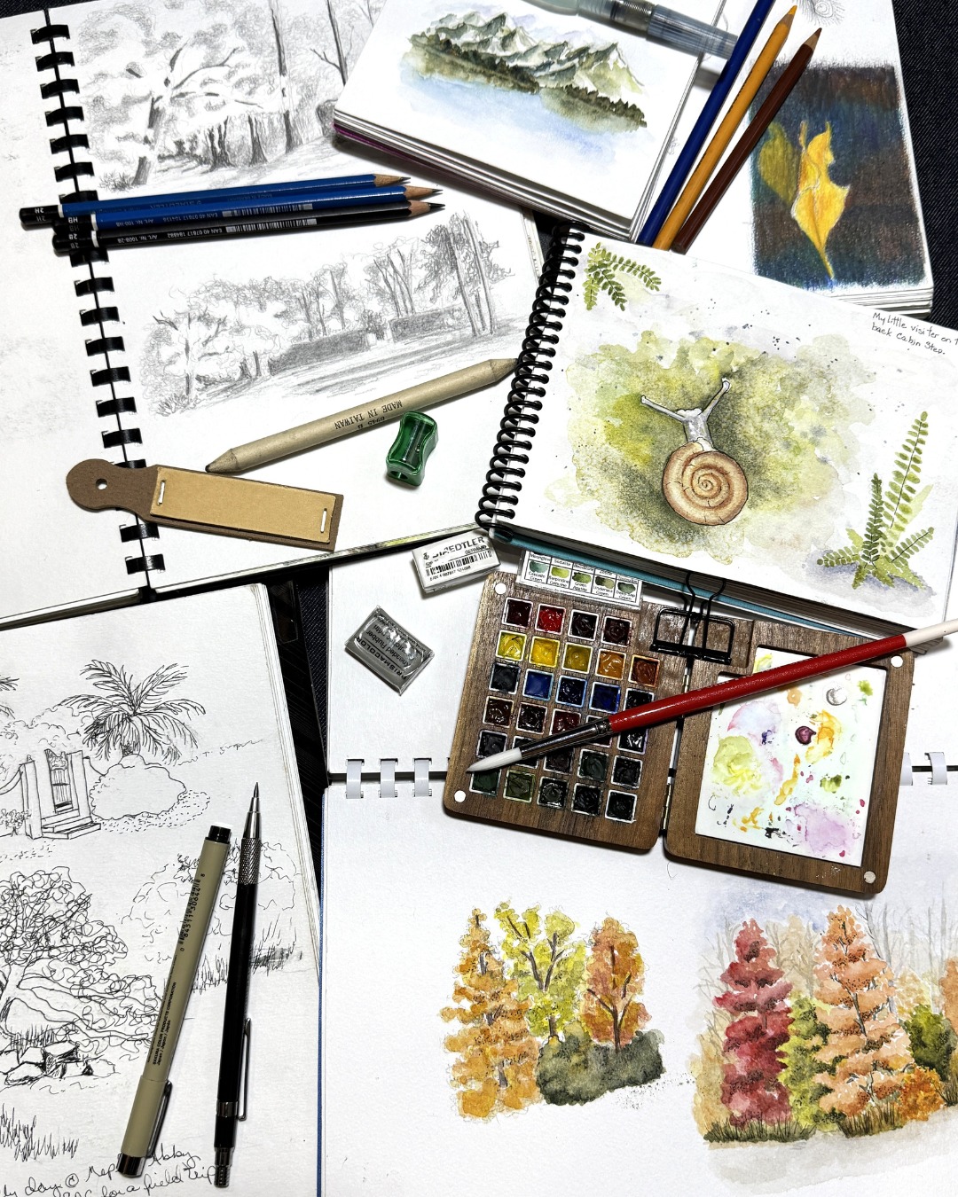 In DKS Studio's 3-week mixed media journaling class— you’ll explore watercolor, sketching, pen & ink, and learn how to aesthetically incorporate stickers, photos, notes, and more in a journal that’s uniquely yours.💜
🗓 March 12th, 19th & 26th from 6–8 PM
🎟 $75 per person
👥 Limited to 10 participants (ages 16+)
All basic supplies provided — just bring your own sketchbook (Strathmore Visual Watercolor Journal 5.5x8 recommended).
Spots are limited for this cozy, creative series — reserve yours today! ✨
Register at: crisanthemumstudios.com/event-details-registration/3wk-mixed-media-journaling