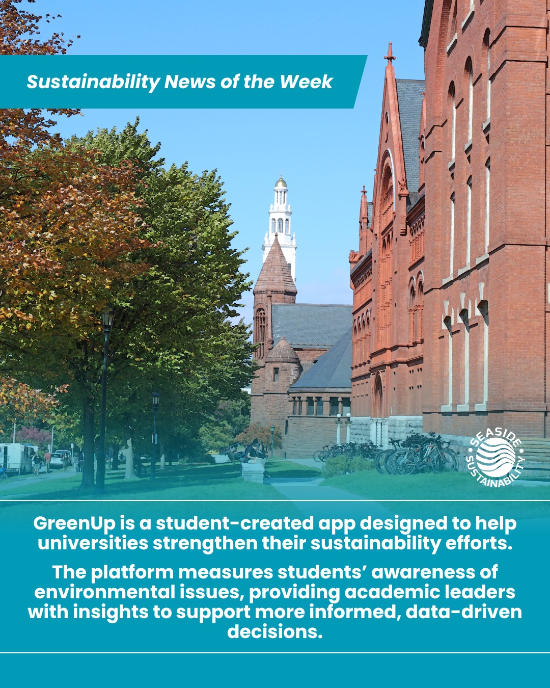 An innovative app is helping universities go greener by measuring student knowledge of sustainability and guiding smarter campus decisions. By turning awareness into data, institutions can identify gaps and strengthen their environmental programs.
The app was created by a student supported through a scholarship, proof that empowering young leaders leads to meaningful climate solutions.
Source: Bbc News
#seasidesustainability #GreenUp #scholarships #gogreen💚