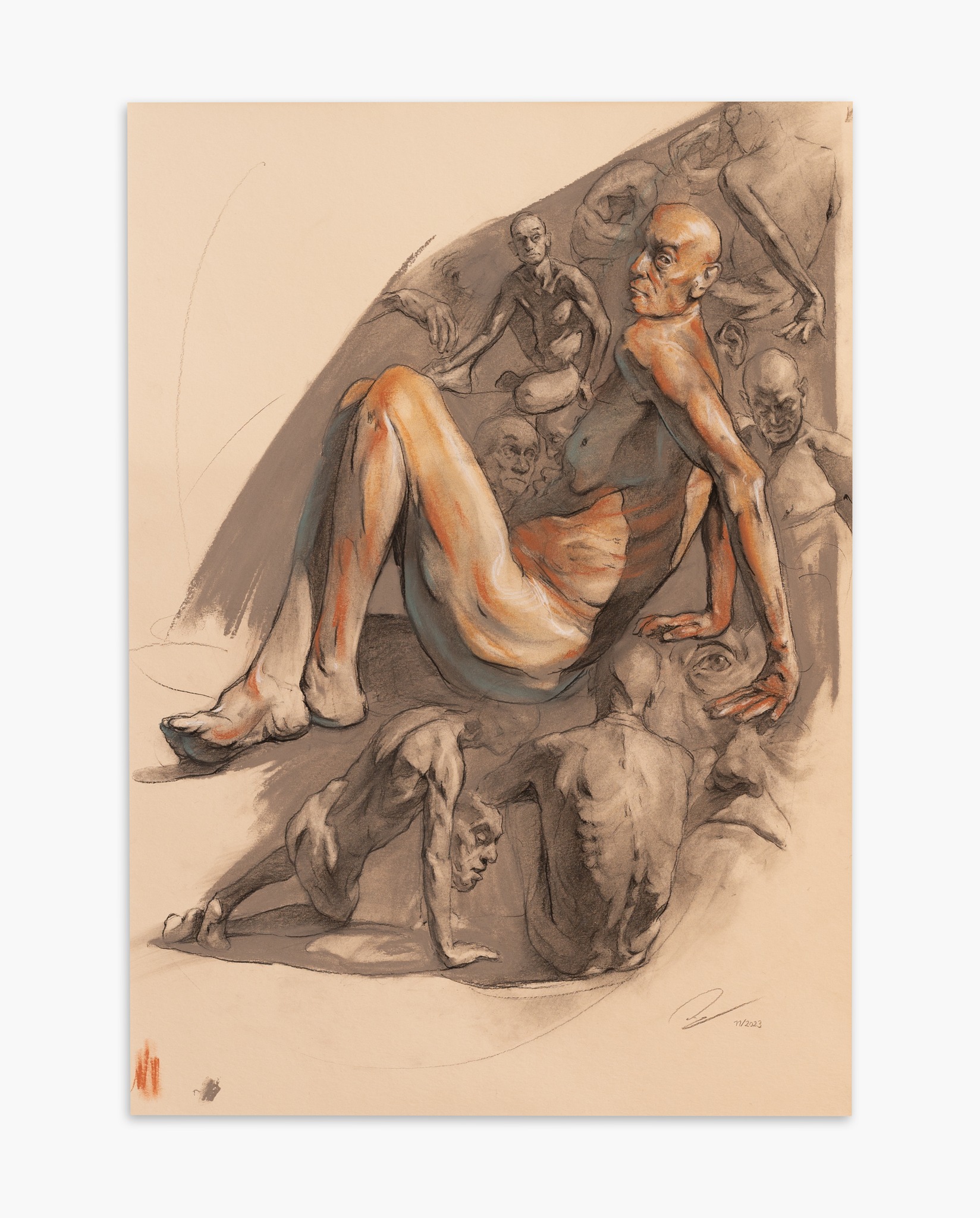 Illusion Study
59,4 x 42 - Getöntes Papier
Pastellkreide, Kohle, Weißkreide
11/2023