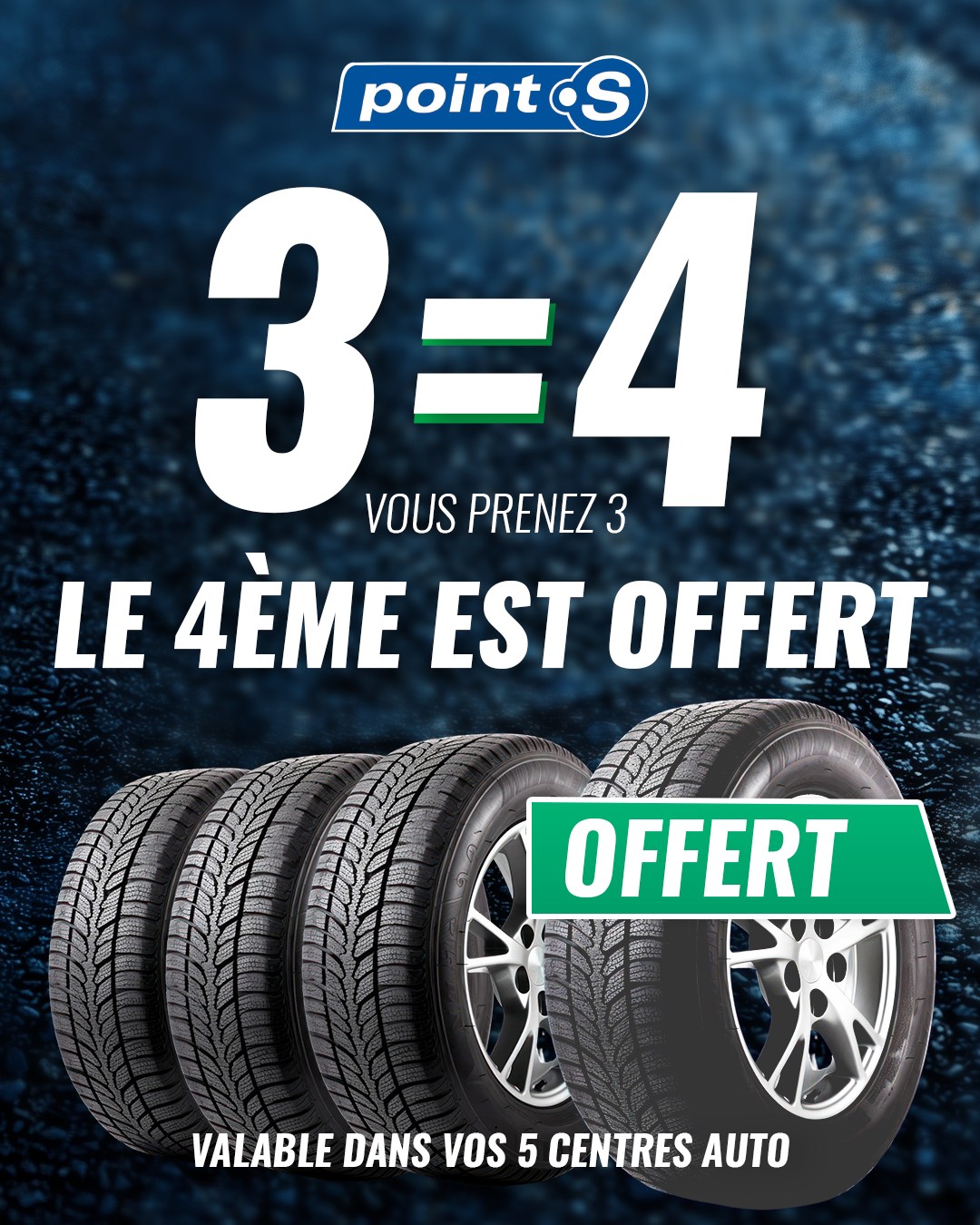 ⚖️ Pourquoi payer 4 ailleurs ?
Chez Point S, vous prenez 3 pneus…
👉 le 4ᵉ est OFFERT.
Oui, sur toutes les marques.
C’est le moment de remplacer vos pneus sans déséquilibrer votre budget.
📍 Disponible dans vos 5 centres Point S en Guadeloupe :
Jarry – Dothémare – Colin – Bragelogne – Pigeon Bouillante
Stock limité.
Pourquoi payer 4 ailleurs ?
#PointSGuadeloupe #BonPlanAuto #Pneus #Guadeloupe #MoisDeLEgalité