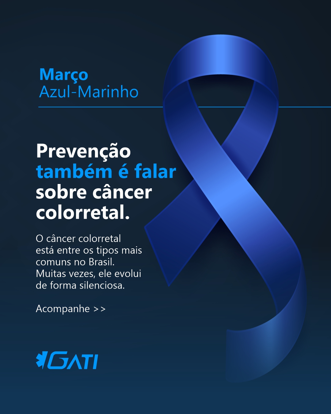 Março é o mês de conscientização sobre o câncer colorretal.
O diagnóstico precoce é um dos principais aliados no tratamento.
Falar sobre prevenção é um ato de cuidado.
O Gati apoia ações que promovem informação e saúde dentro e fora das empresas.
www.gatiemergencia.com.br