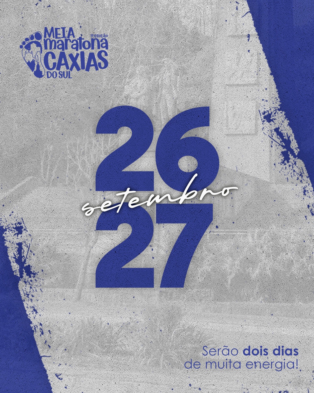 A contagem regressiva começou! ⏳🔥
Prepare-se para viver mais uma edição inesquecível da Meia Maratona de Caxias do Sul! 🏃♂️💙
📅 26 e 27 de setembro de 2026
Dois dias de muita energia, superação e emoção tomando conta das ruas de Caxias do Sul.
Seja para bater seu recorde ou simplesmente viver essa experiência única, essa é a sua hora!
Marca na agenda, chama os amigos e vem fazer parte da 11ª edição! 🙌
Fique ligado para mais novidades e informações!
▶ Inscrições em breve!
#MeiaMaratonaCaxias #VemCorrer #CaxiasDoSul #CorridaDeRua
