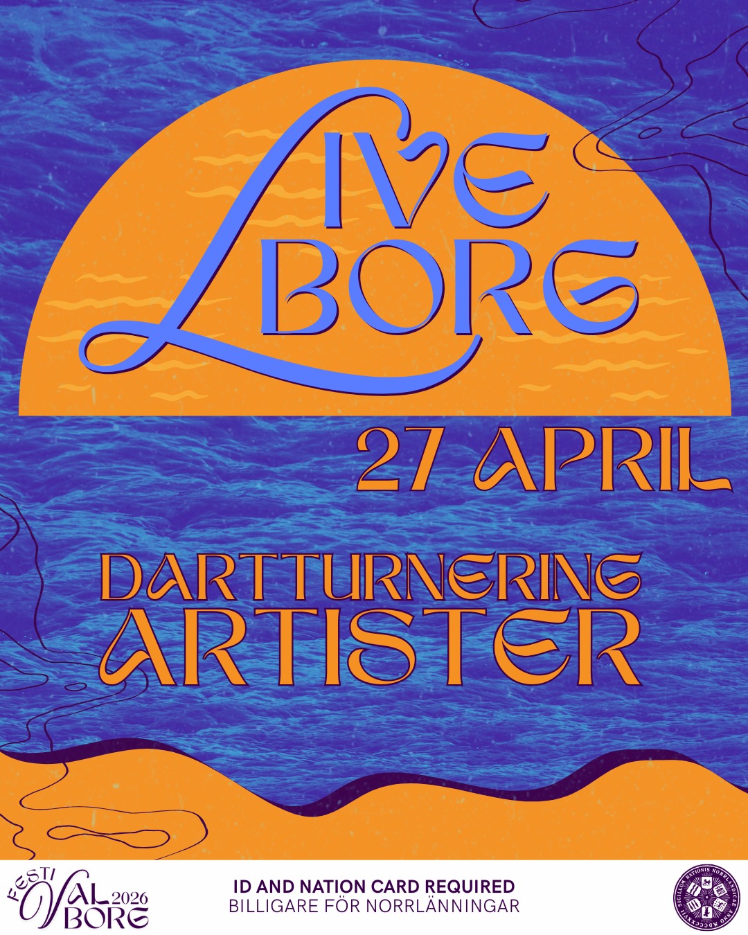 🌄LIVEBORG 🌄
Välkomna till Festivalborgsfirandets första dag! Orvars uteservering och innergården fylls med god mat, dryck och stämning i pubmiljö. På Liveborg kommer det vara gratis entré så kom och njut av livemusik och gott pubhäng!
För den som är tävlingssugen kan vi med glädje meddela att favoriten från förra året är tillbaka: Dartturnering! Tävlingen börjar klockan 16:00. Mer info kommer i ett separat Facebook-event och inlägg.
🌄ÖPPETTIDER: 15:00 - 01:00 🌄
Orvars krog: 15:00 - 01:00
Info om artister och speltider kommer ut i ett annat inlägg.
Giltigt ID och nationskort / valborgsgästkort krävs.
___
Welcome to the first day of the Festivalborg celebration! Orvar’s outdoor patio fills with good food, drinks - alcoholic and non-alcoholic - in a cozy pub environment. Entrance to Liveborg will be free of charge so come and enjoy some live music and nice pub vibes!
For those who enjoy competition, we are pleased to announce that last year's favorite is back: Darts Tournament! The competition starts at 16:00. More info will be announced in a separate post and Facebook event.
🌄OPENING HOURS: 15:00 - 01:00 🌄
Orvars krog: 15:00 - 01:00
Info about the live artists will be announced in a separate post.
Valid ID and nation card / valborg guest card are required.